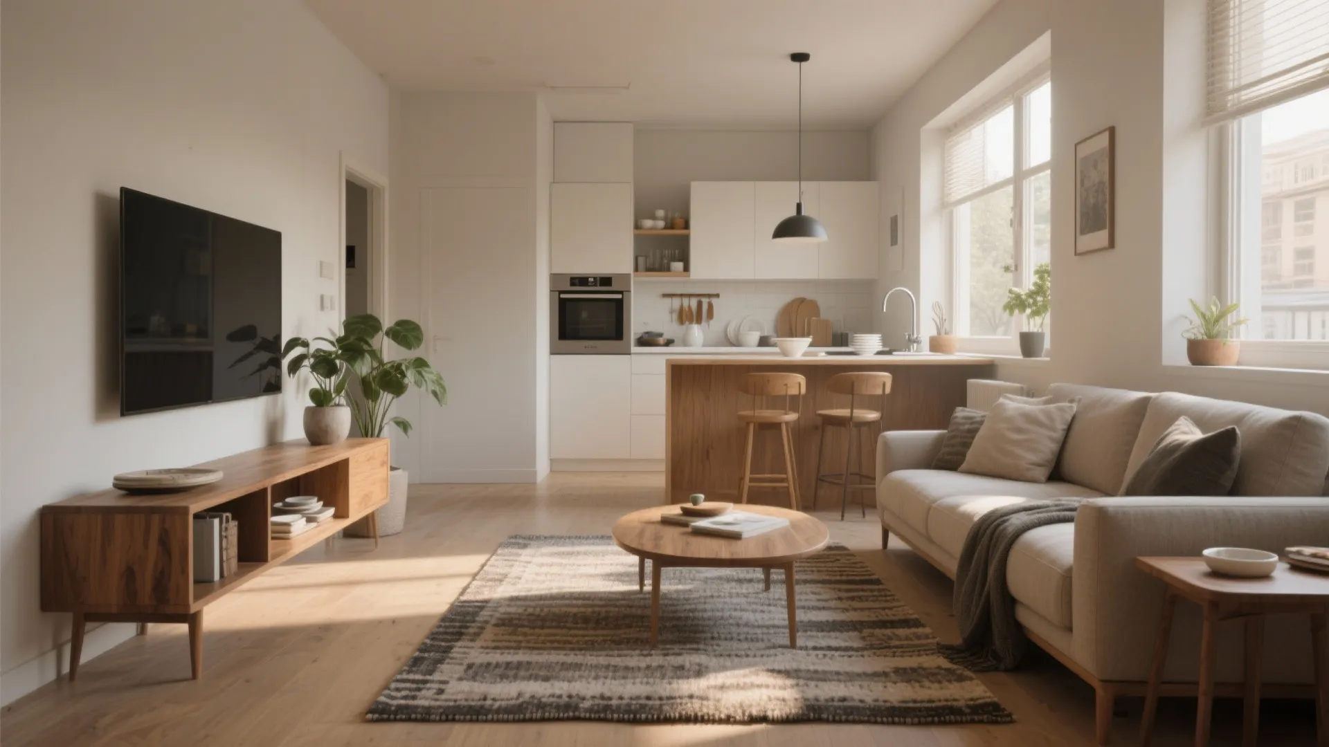 1. Zone with furniture, not walls