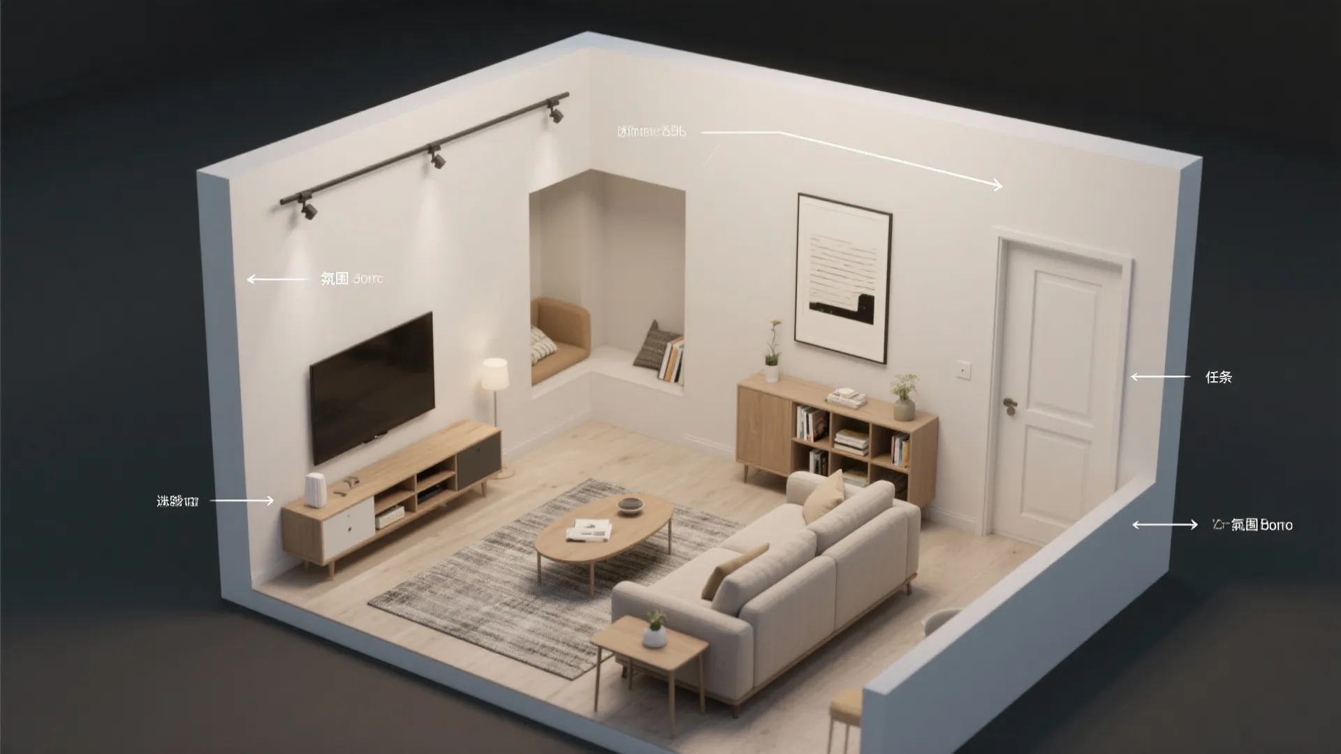 Flexible track zones for layered lighting