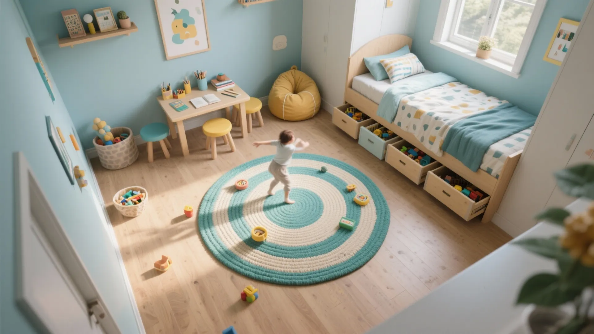 Idea 3: Zones for play, rest, and reading—clearly marked