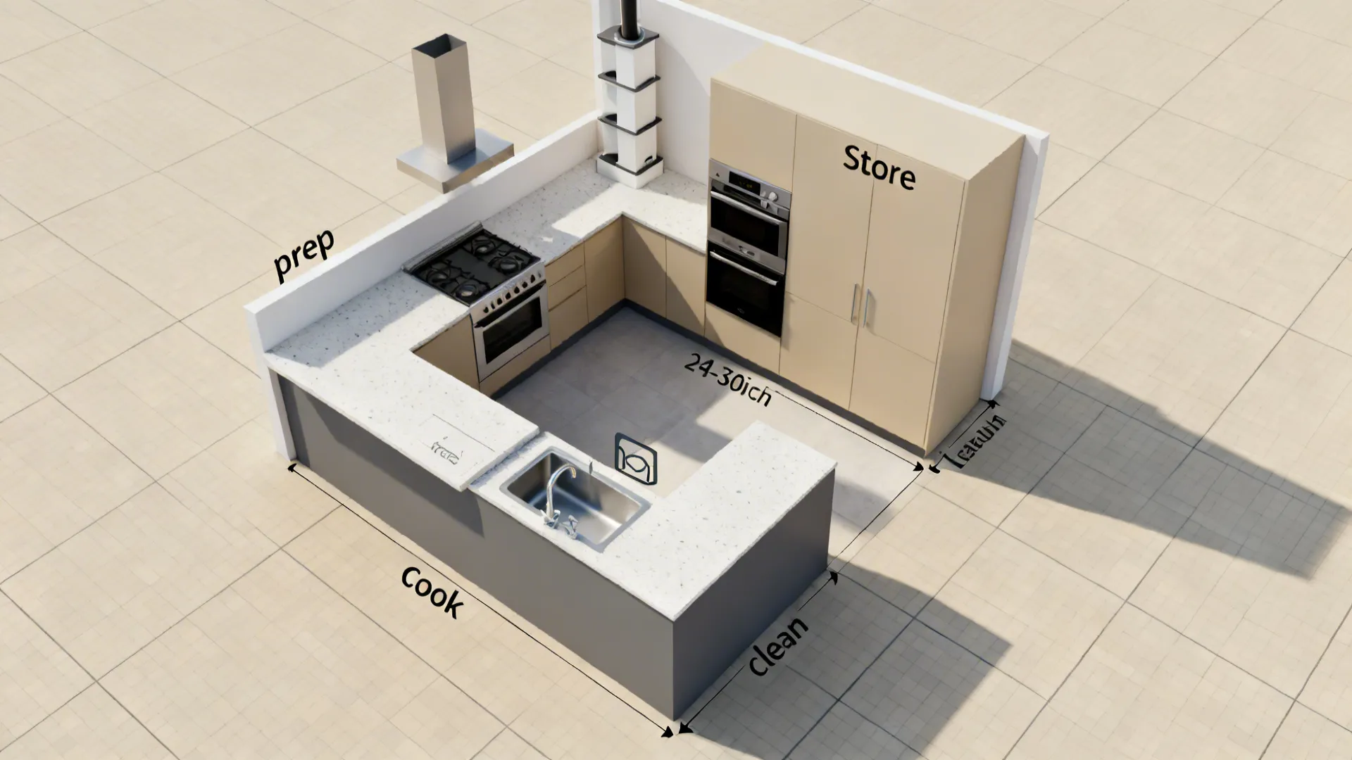 Full-height pantry wall with zone planning