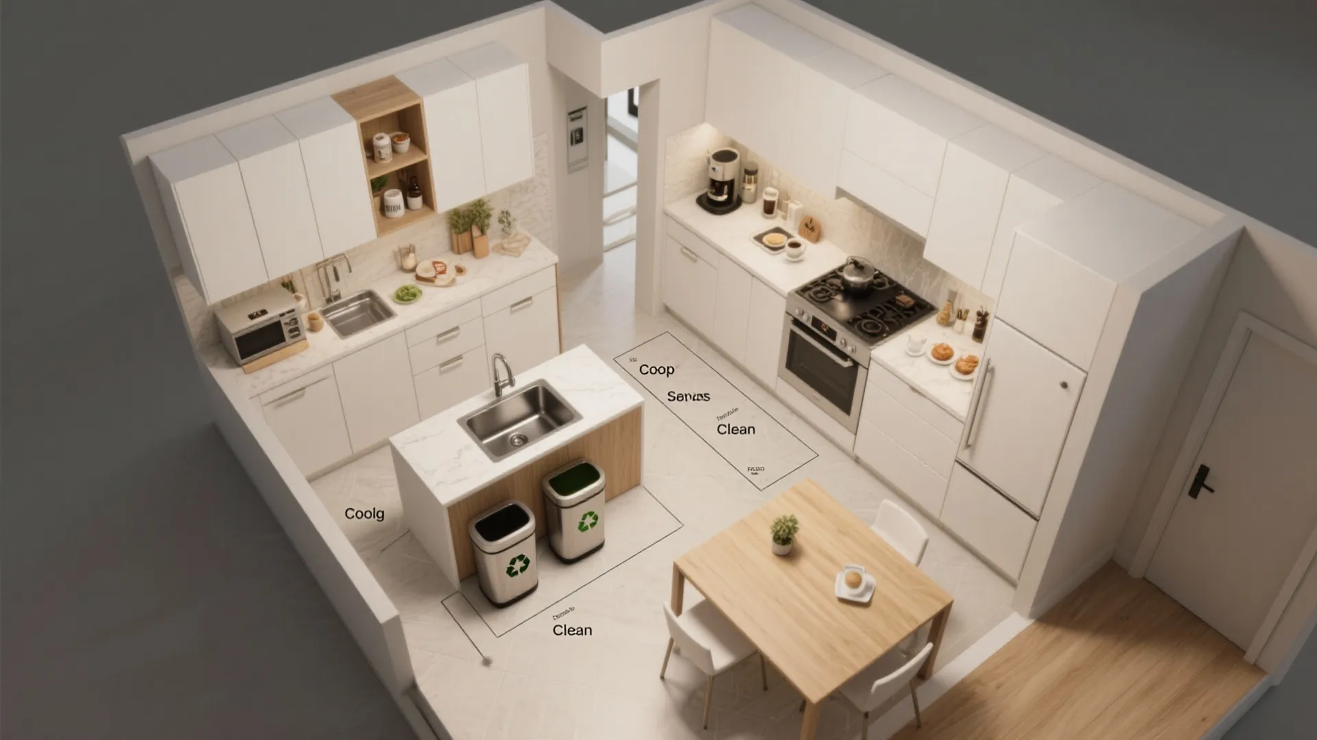 Smart Zone Planning for Multi-User Kitchens