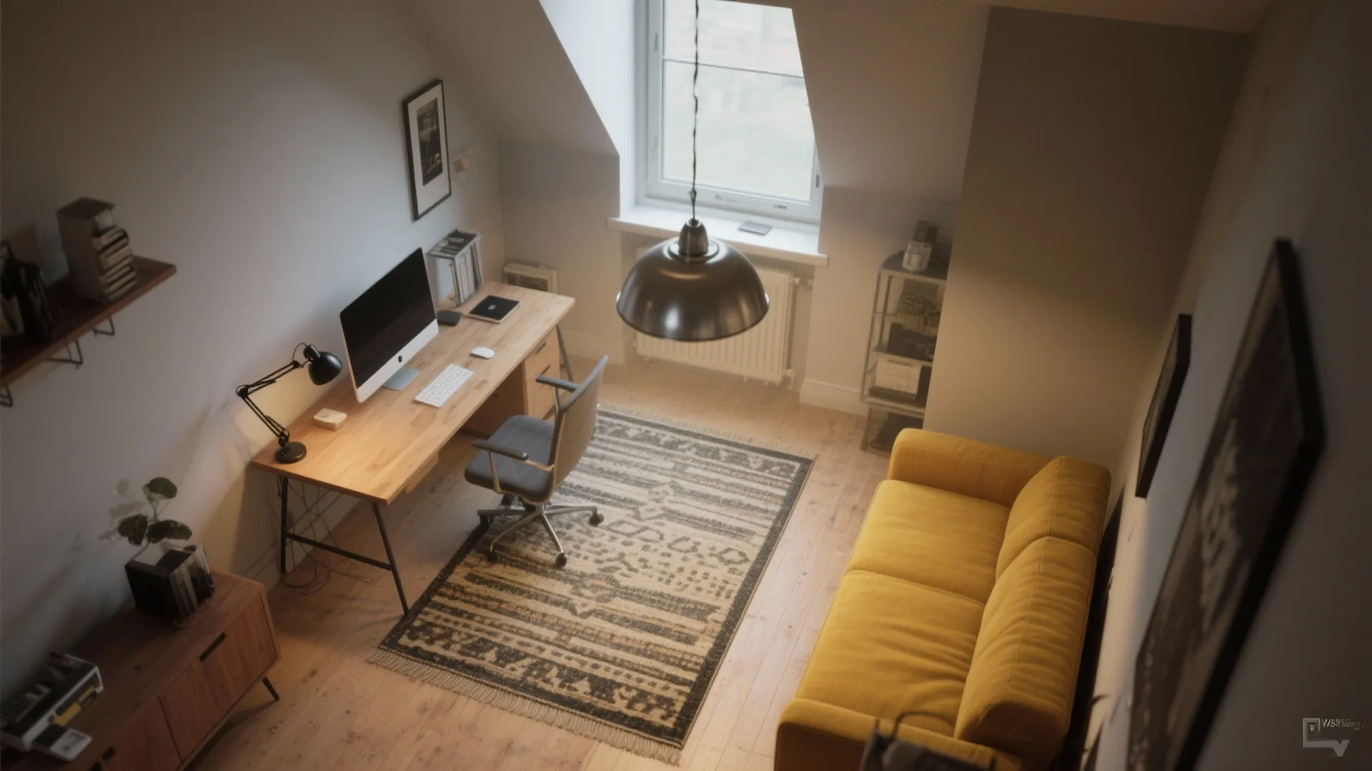 3. Zone with rugs and layered lighting