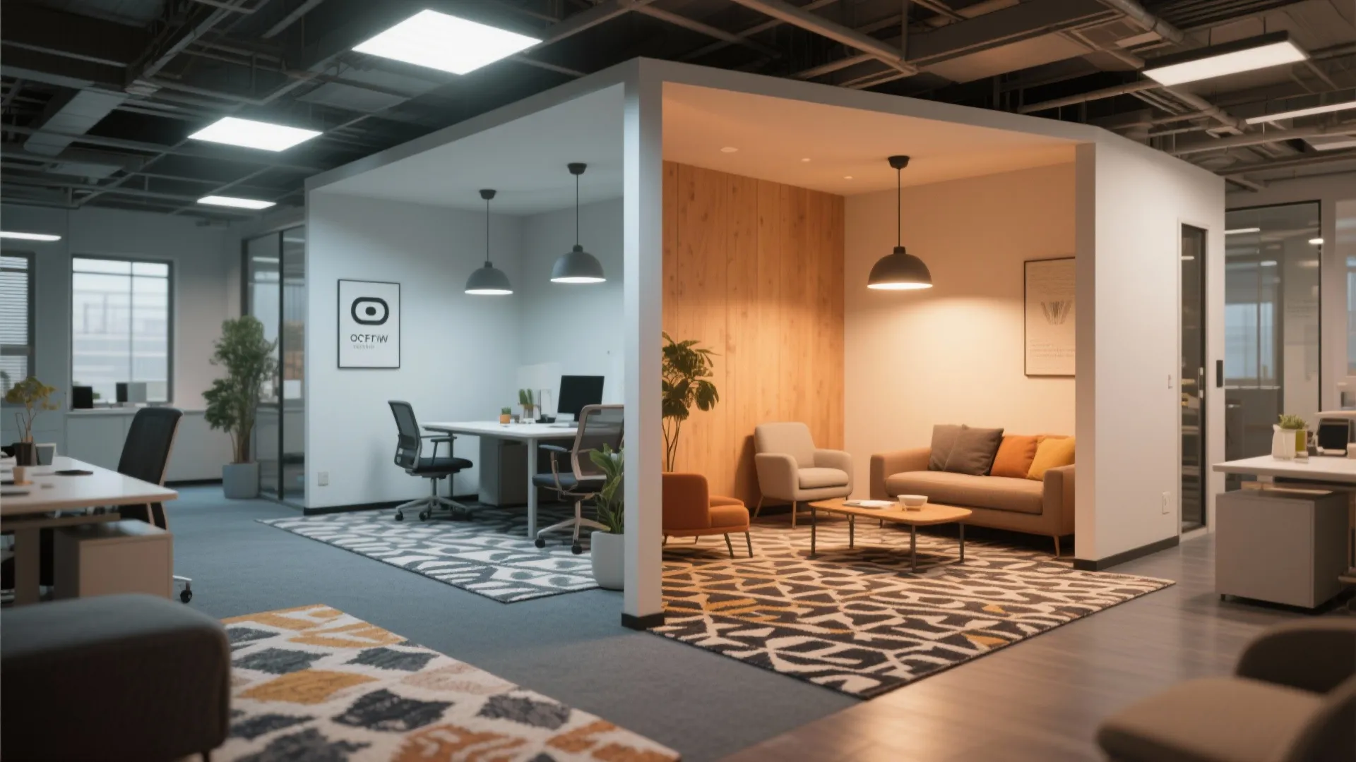 1. Zone with Rugs and Lighting