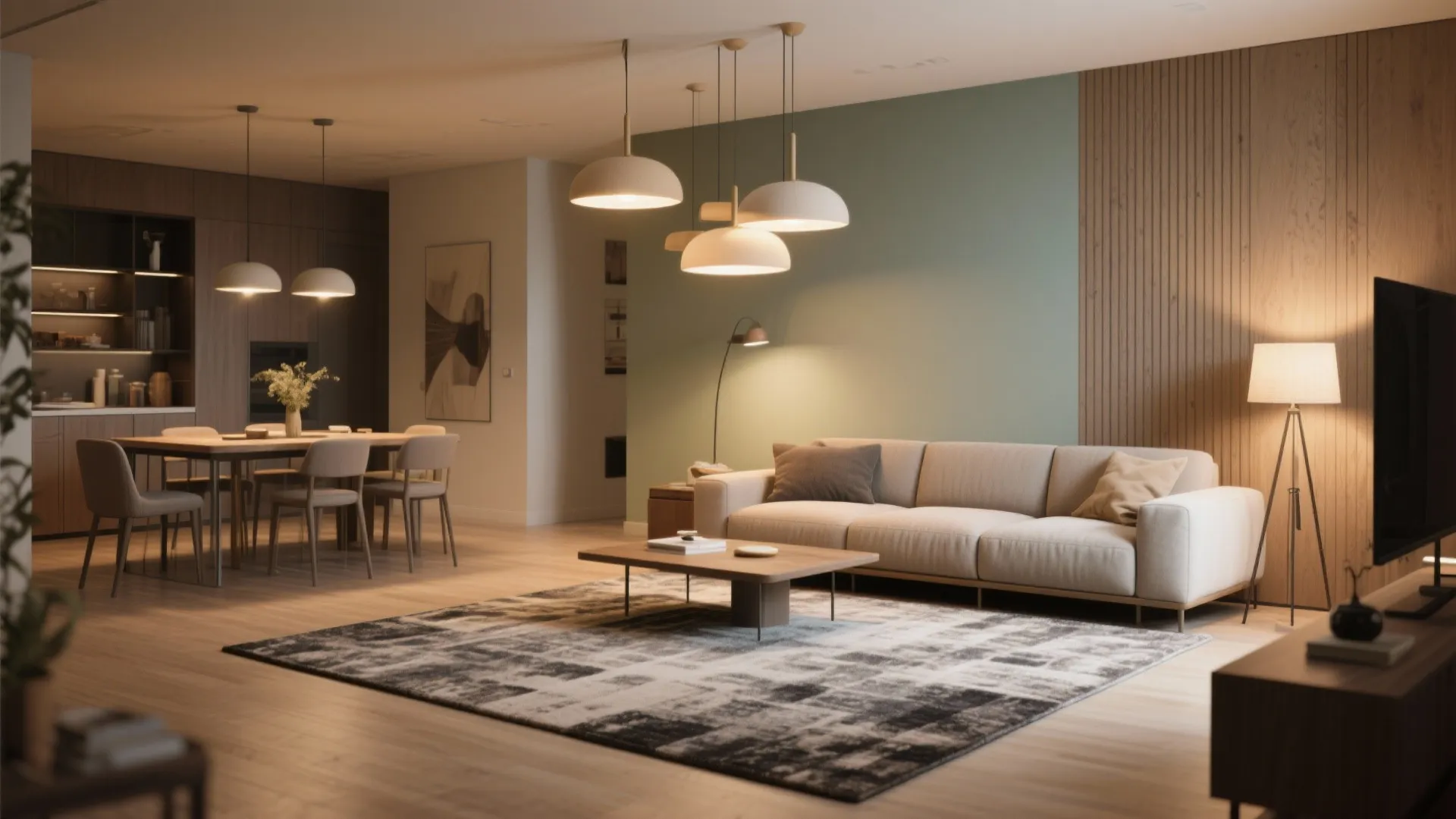 5. Define Zones with Rugs and Lighting