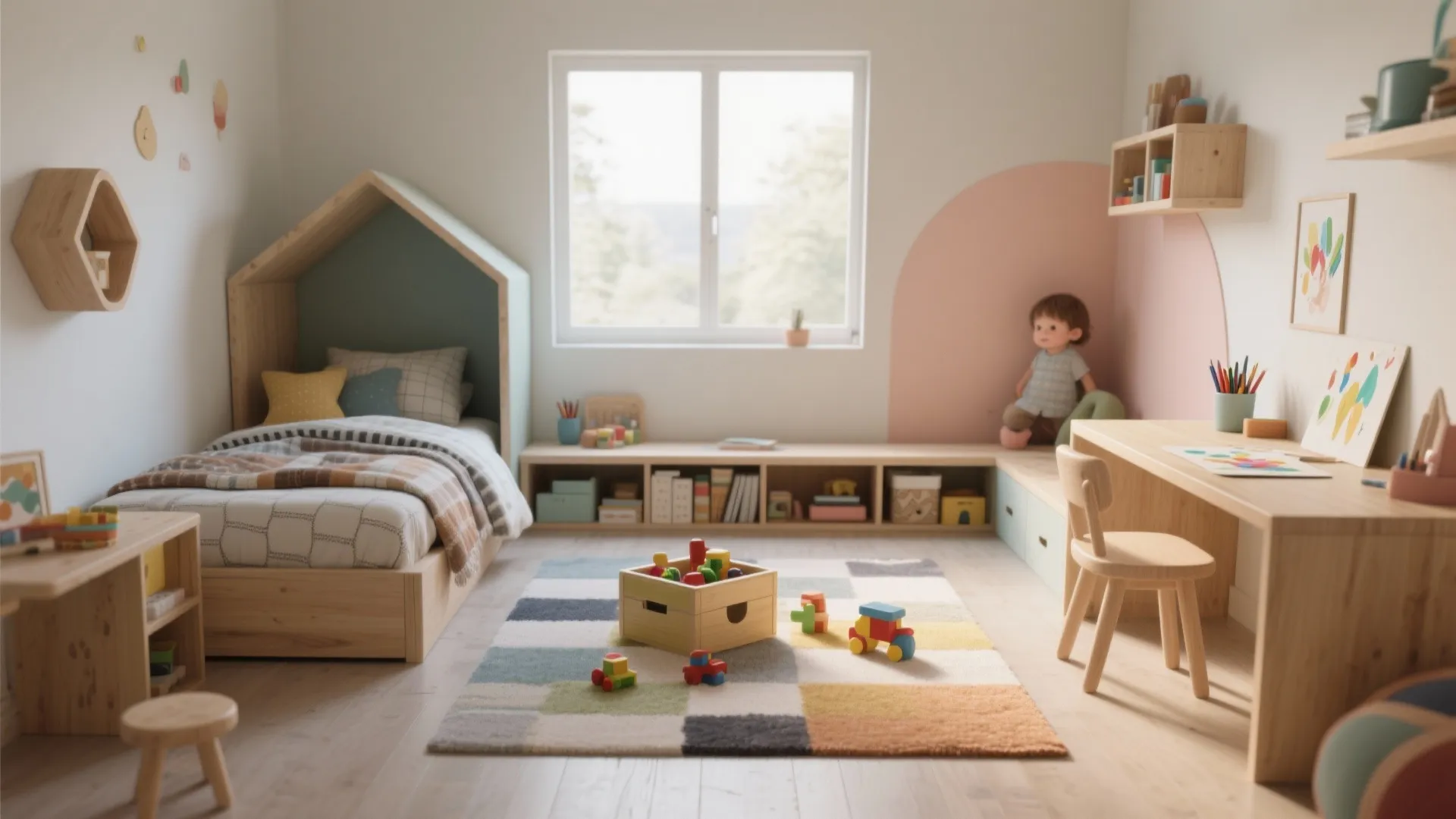 1. Zone the room into sleep, play and learn