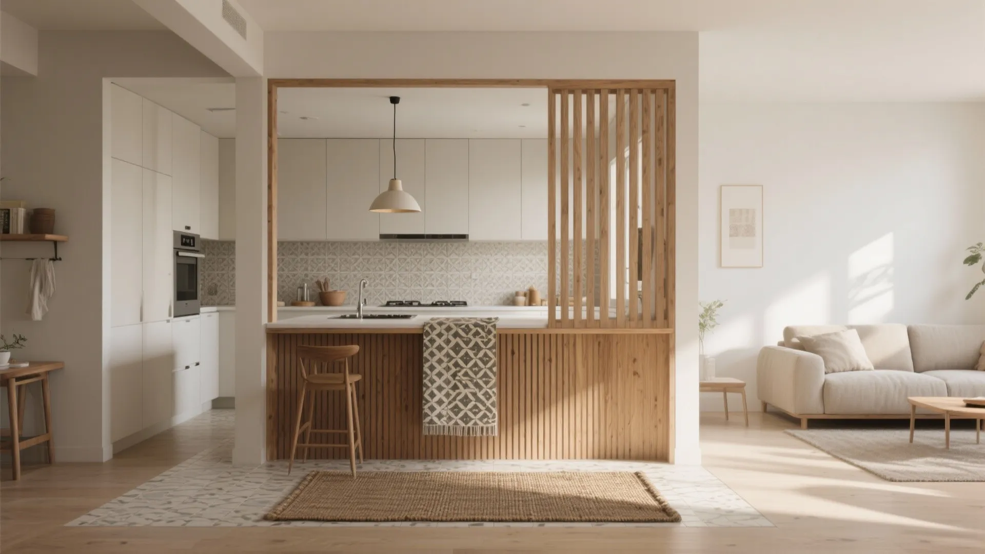 Tip 4: Zone without walls using light and texture