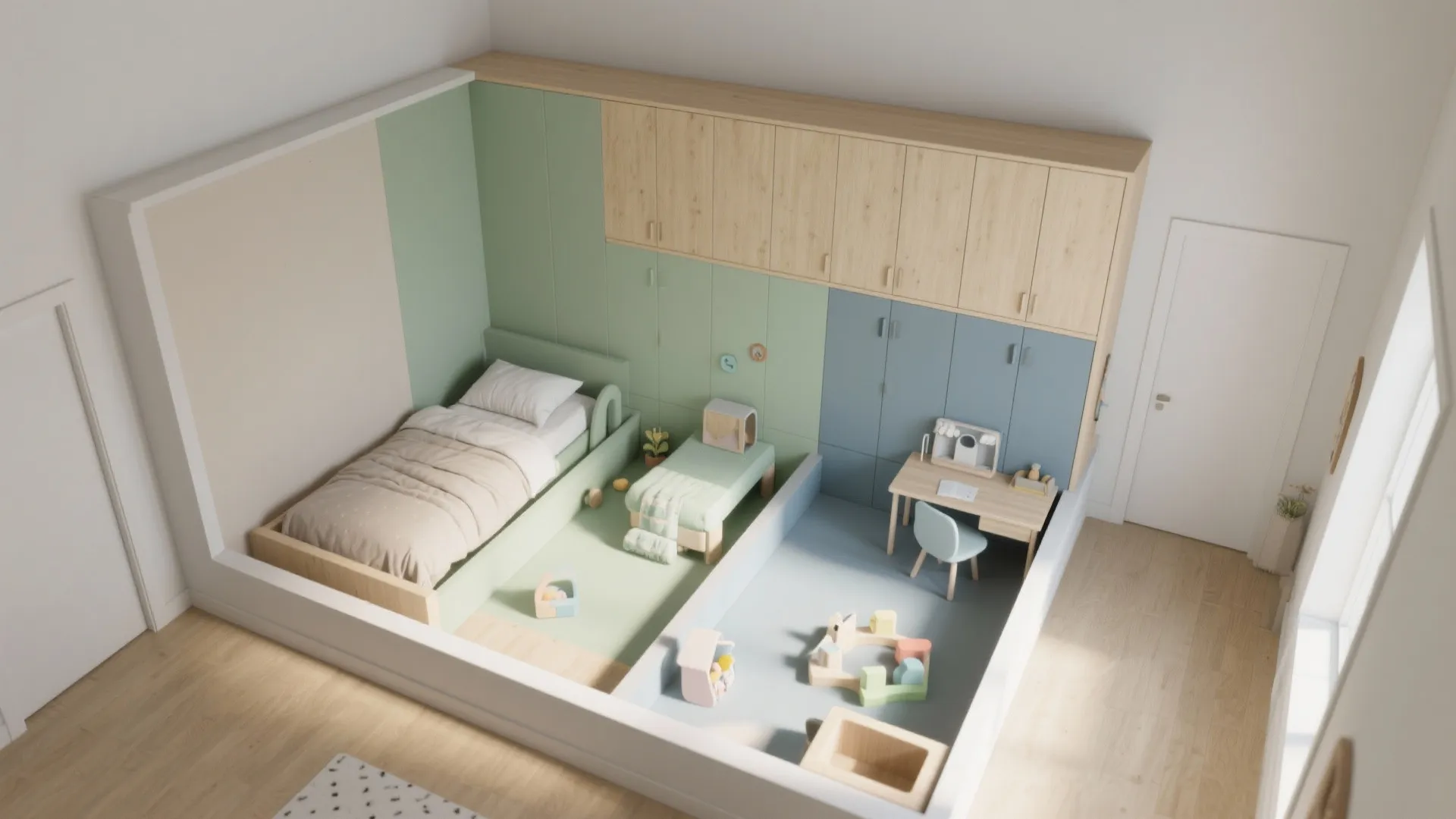 Color Zoning + A Full-Height Storage Wall