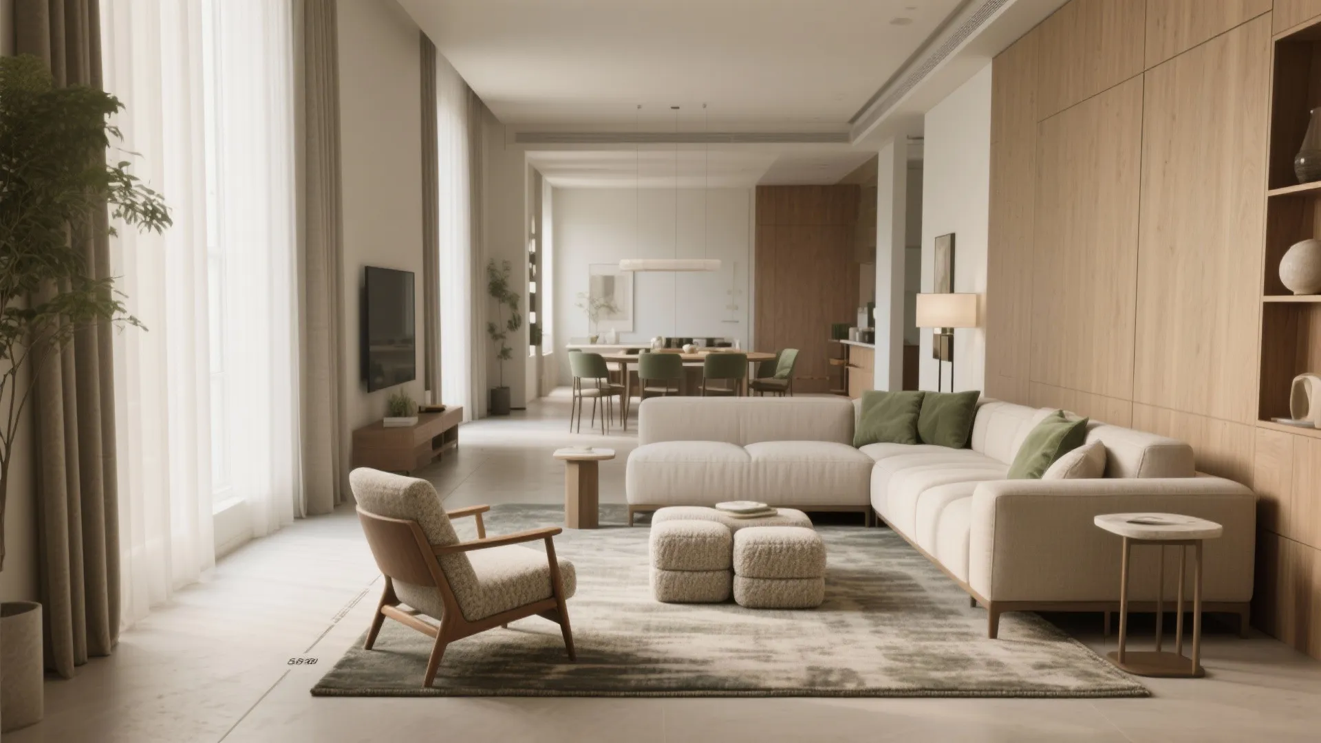 1) Zone the rectangle with seating and clear walk paths