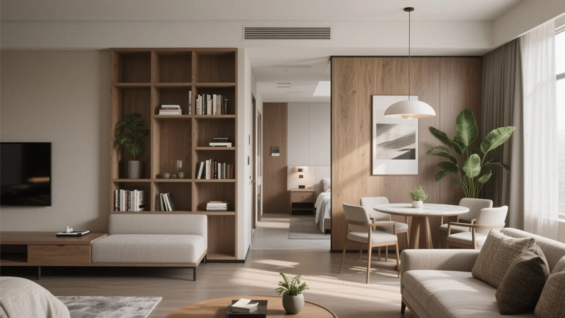 1. Define zones with furniture, not walls