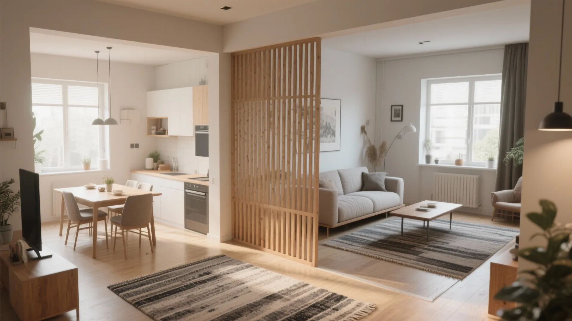 3. Zone with Rugs and Low Partitions