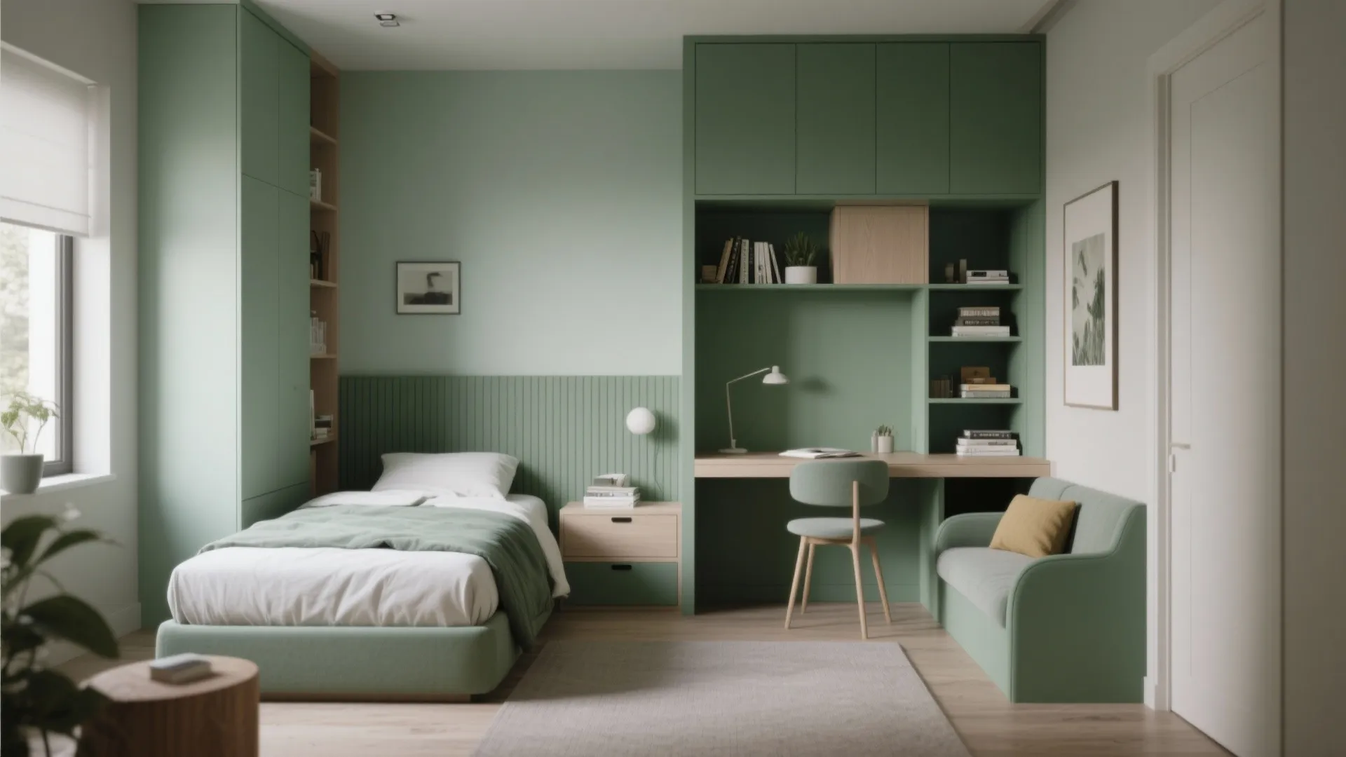 5. Zoning with Color for Multifunctional Bedrooms