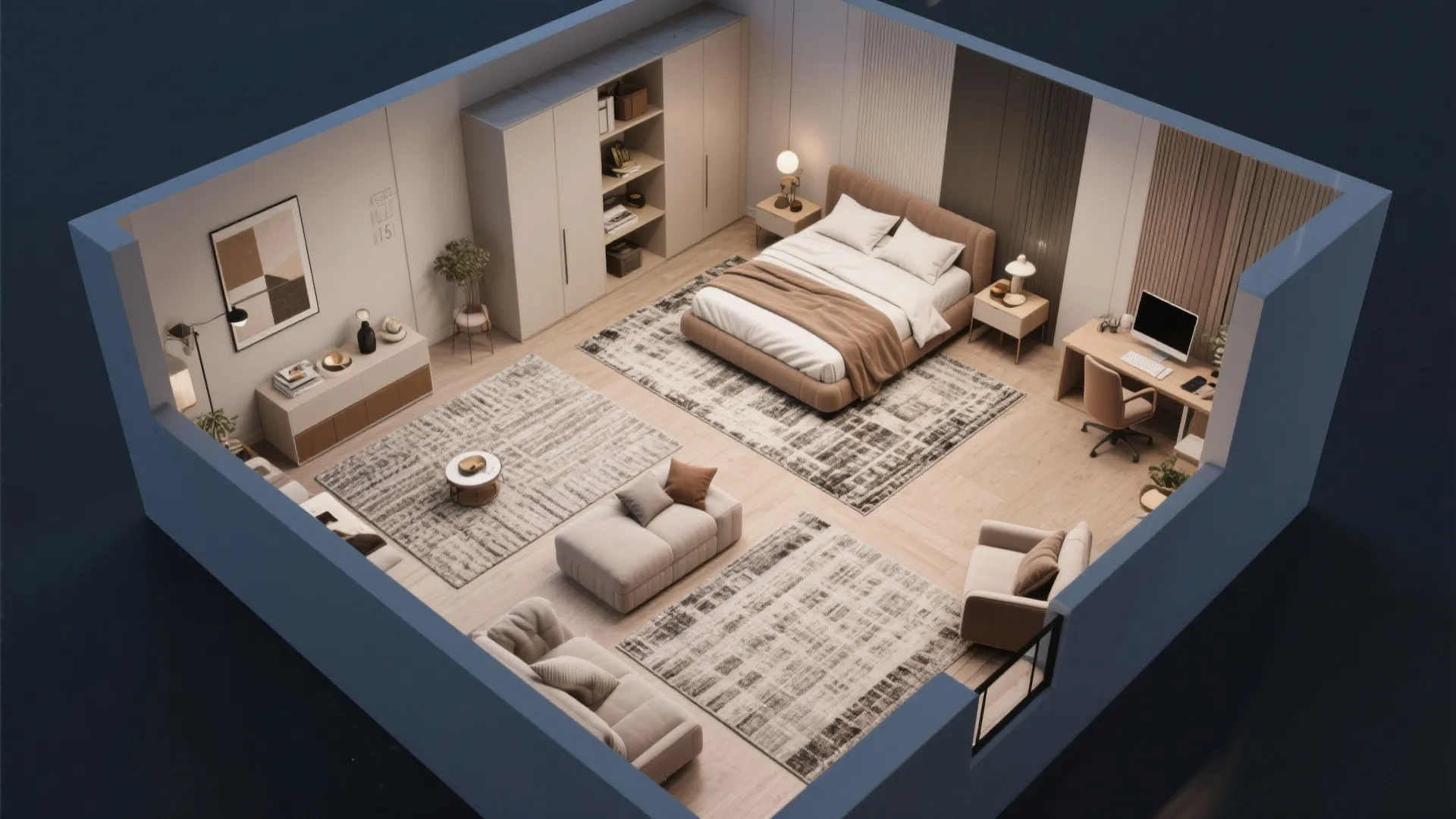 4. Zoned Layout with Rugs