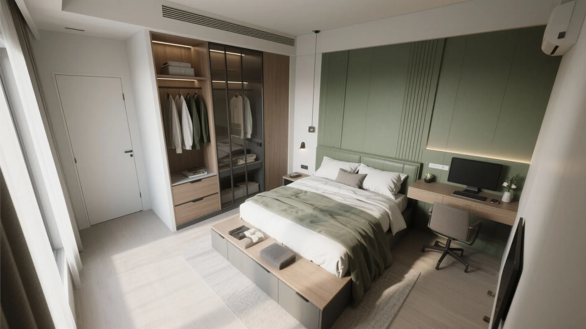 3. Zone the room with multi-functional pieces