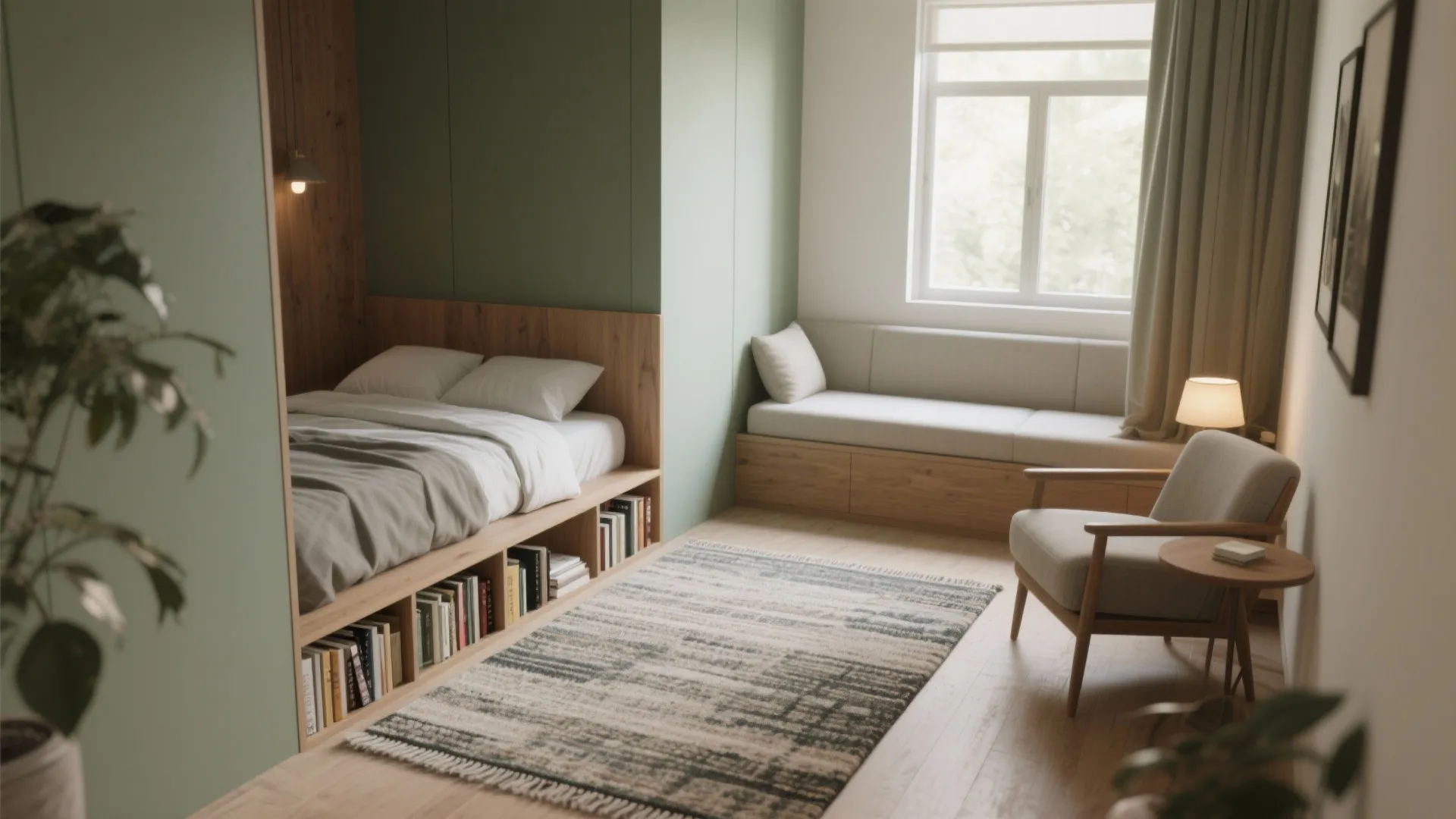 3. Zoning with Rugs and Low Partitions