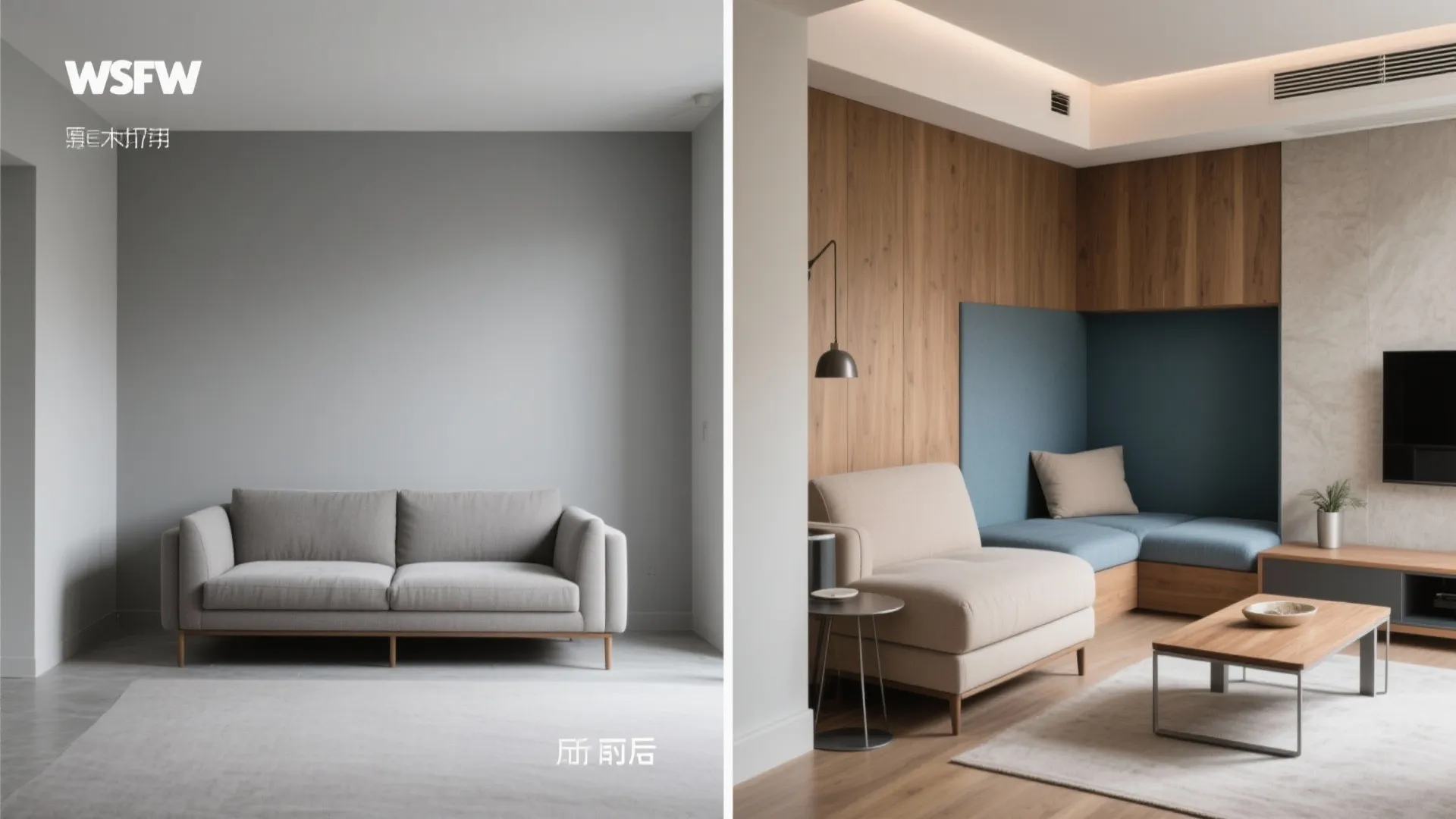 5) Greige + Blue-Gray Pairing for Zoned Living