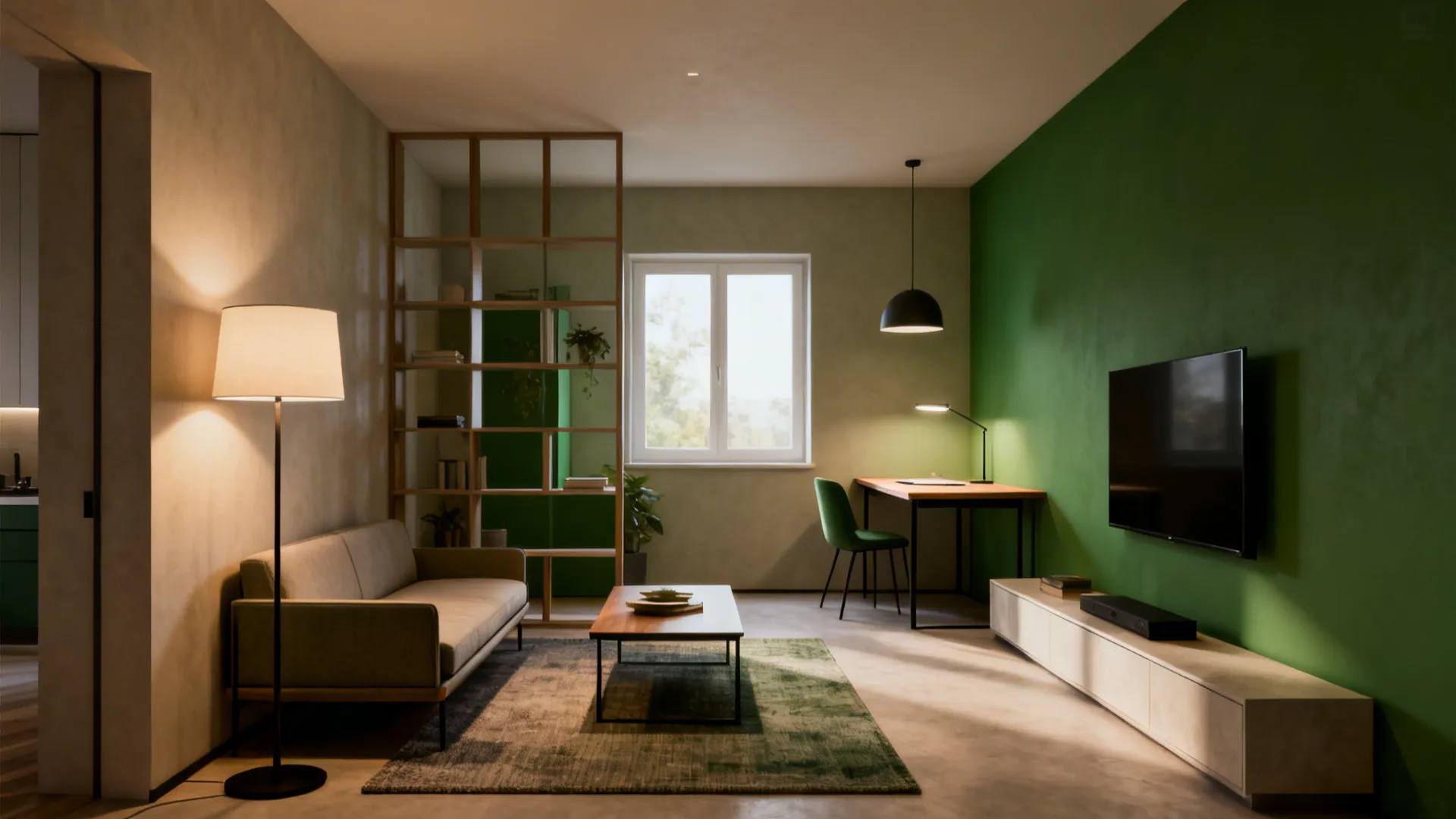 2. Create zones even in a compact room