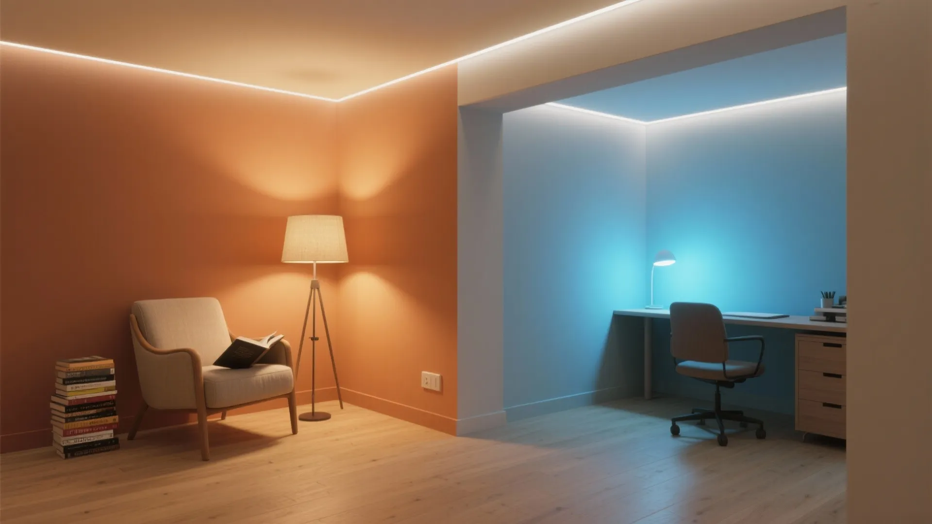 Color-Zoned Corners to Stretch Small Spaces