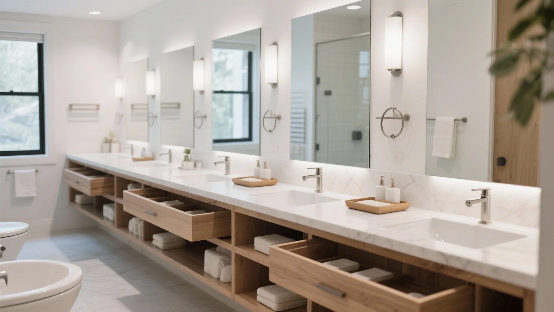 7. Shared But Zoned Countertop