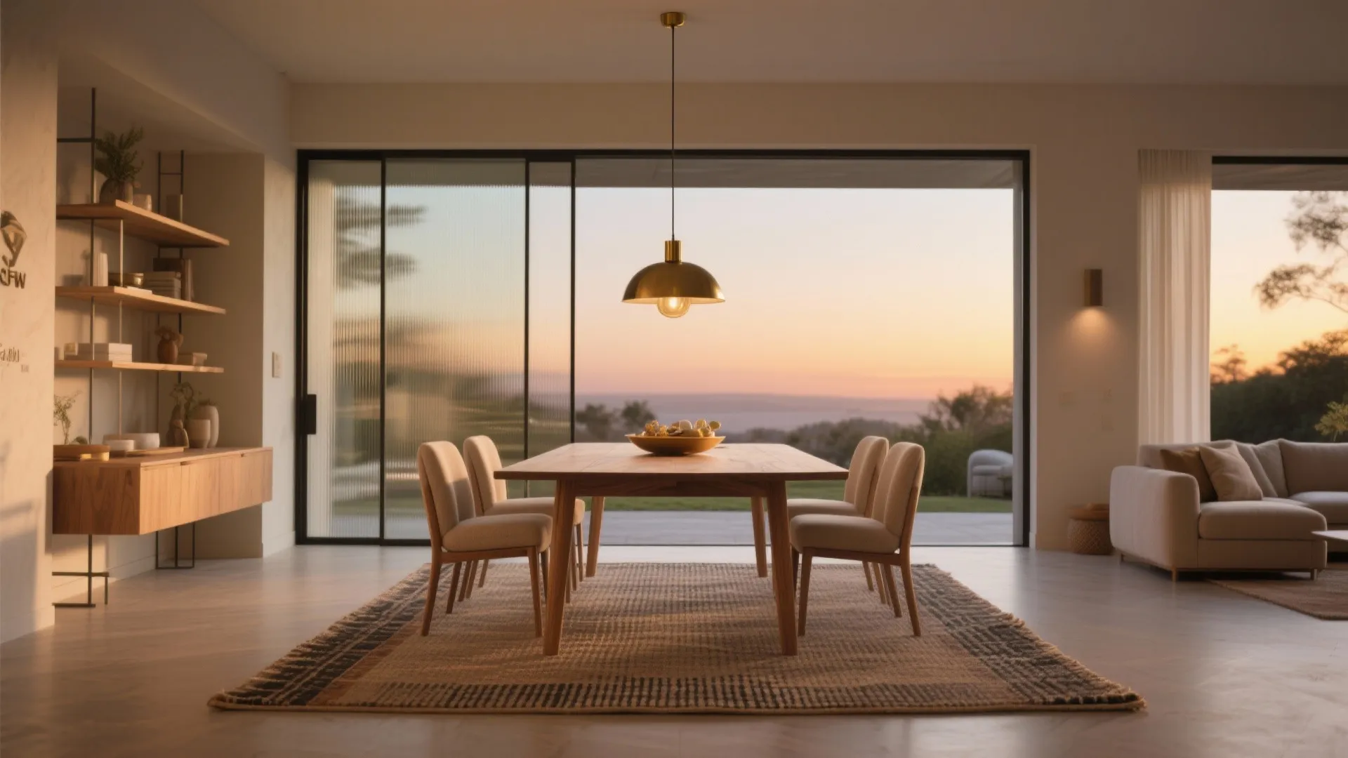 5) Light, Rug, and See-Through Divider Zoning