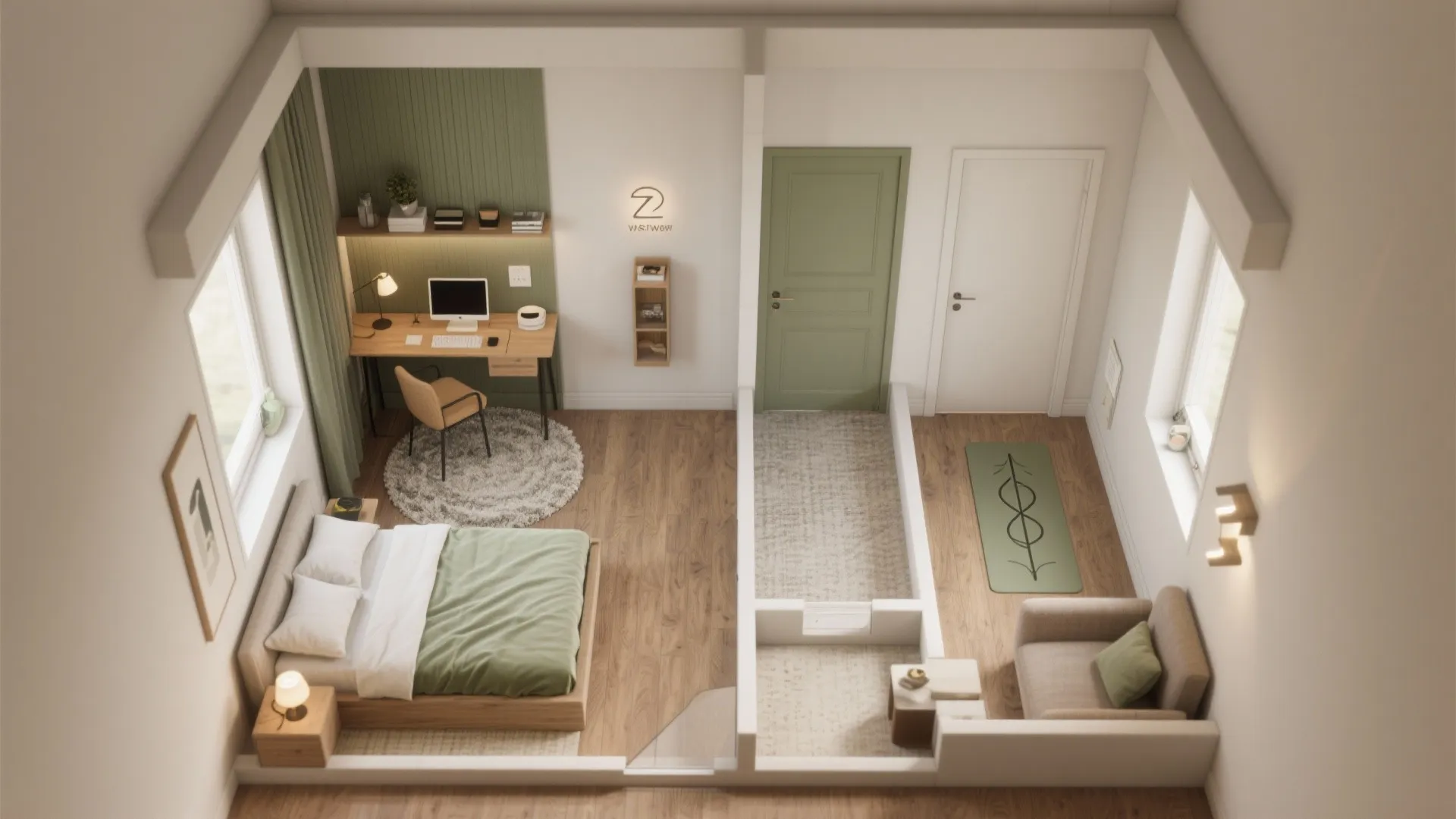 3. Zone the room with texture and smart plans