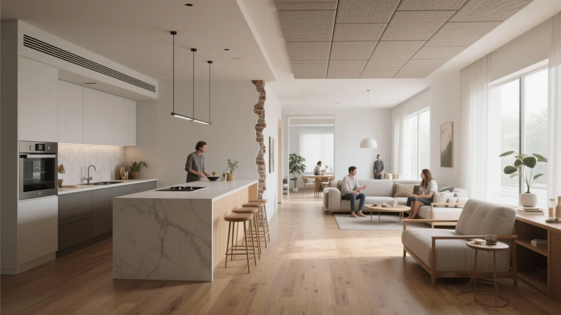 1. Open-core living with zoned flow