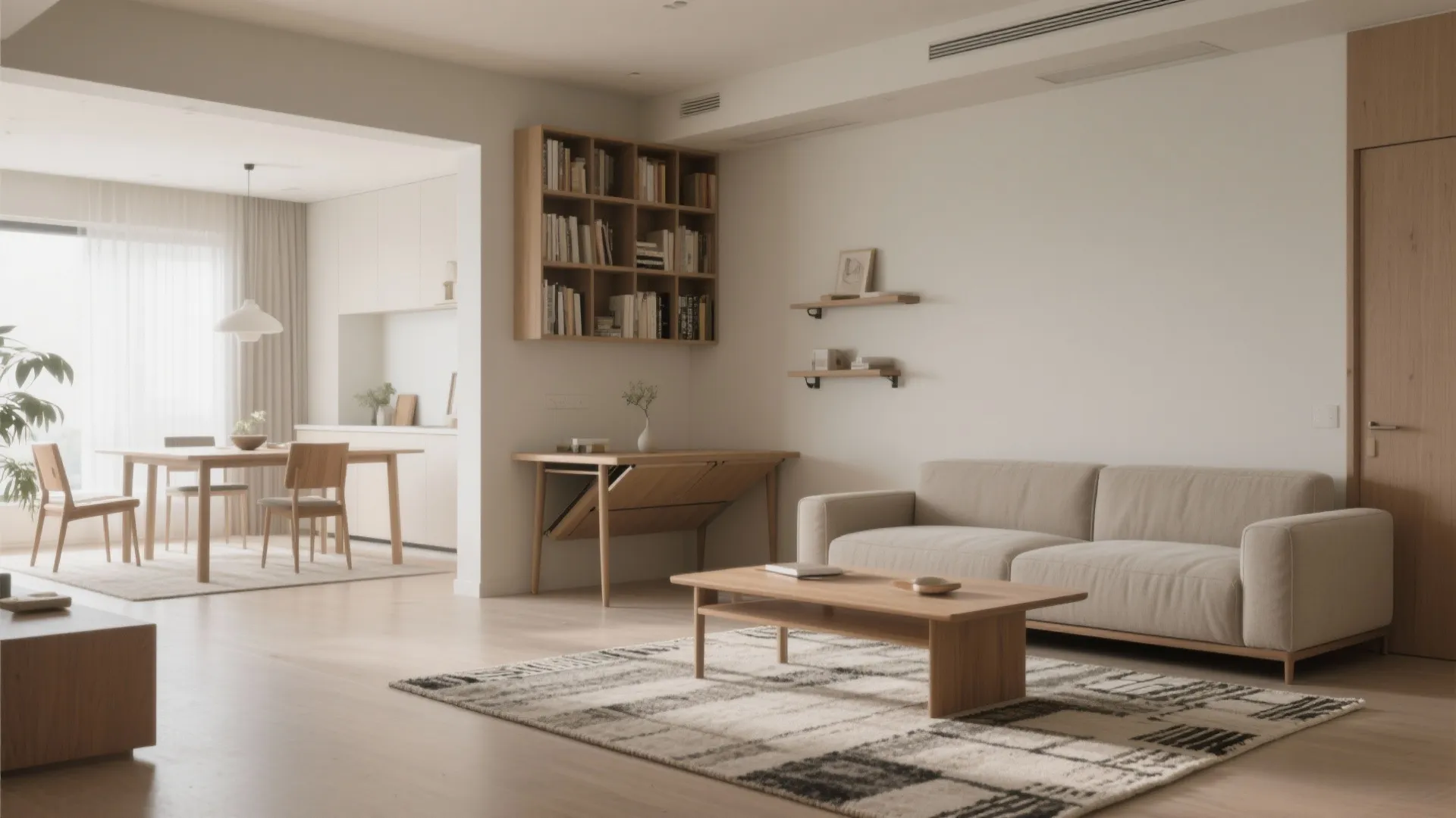 1. Open-plan living with zoned furniture