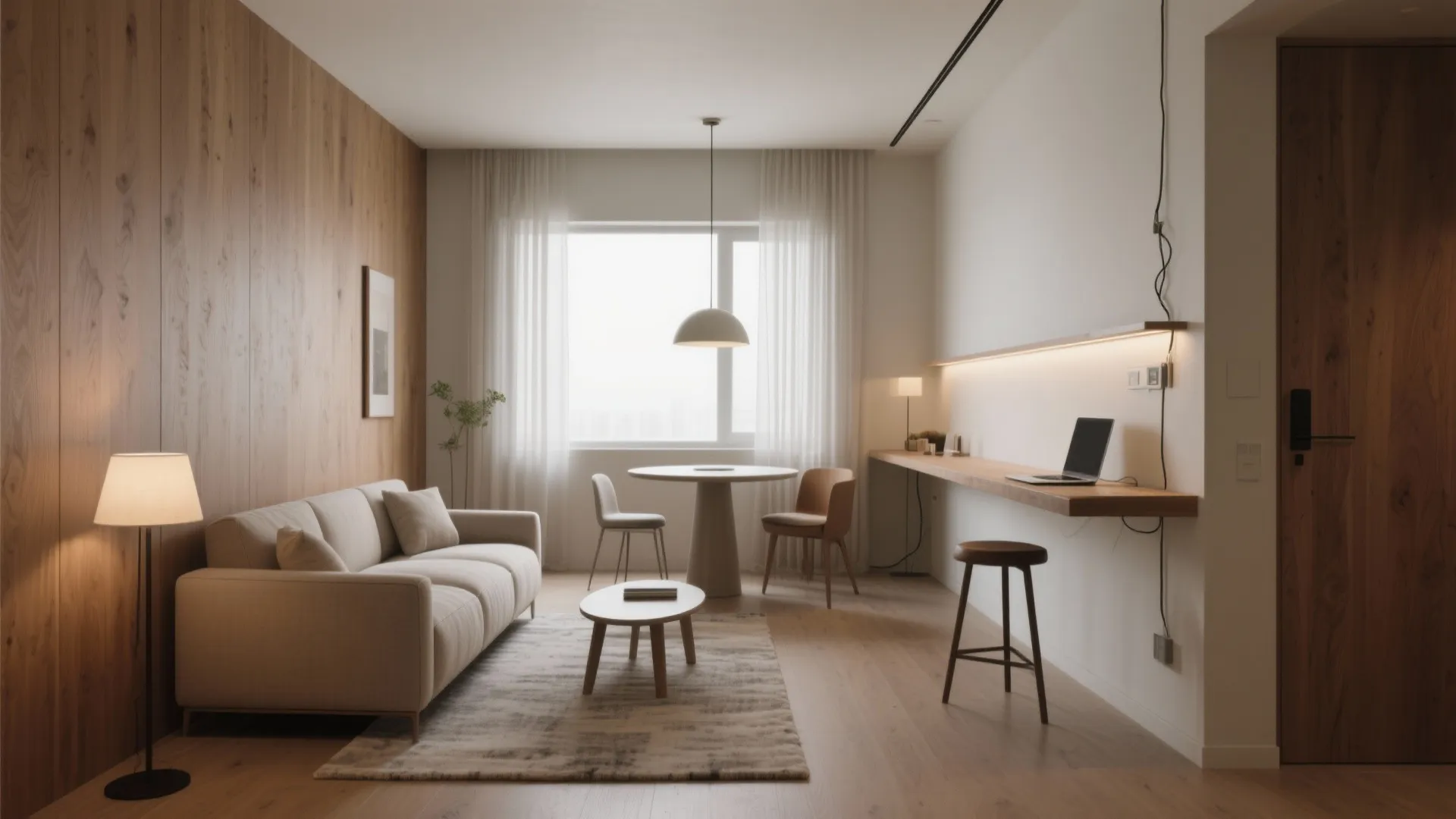 Zoned living in a compact hall