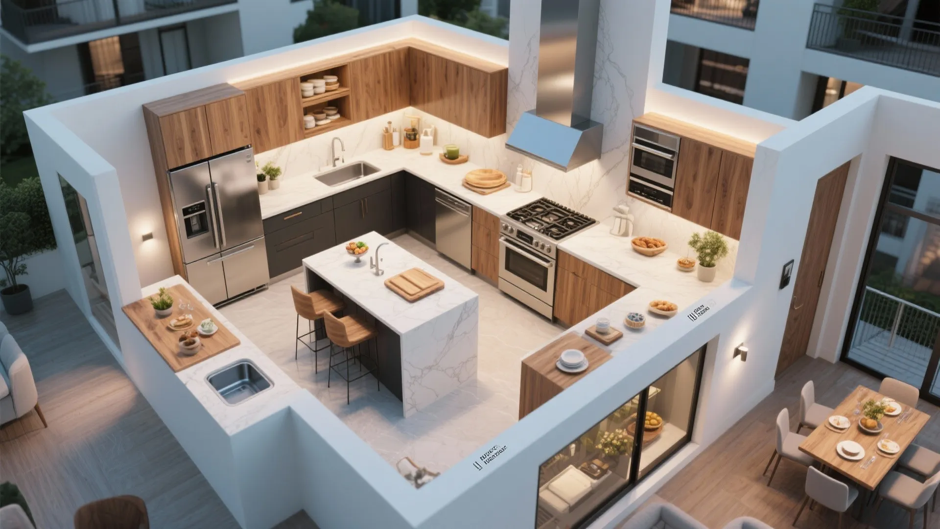 Zoned kitchen planning for big households