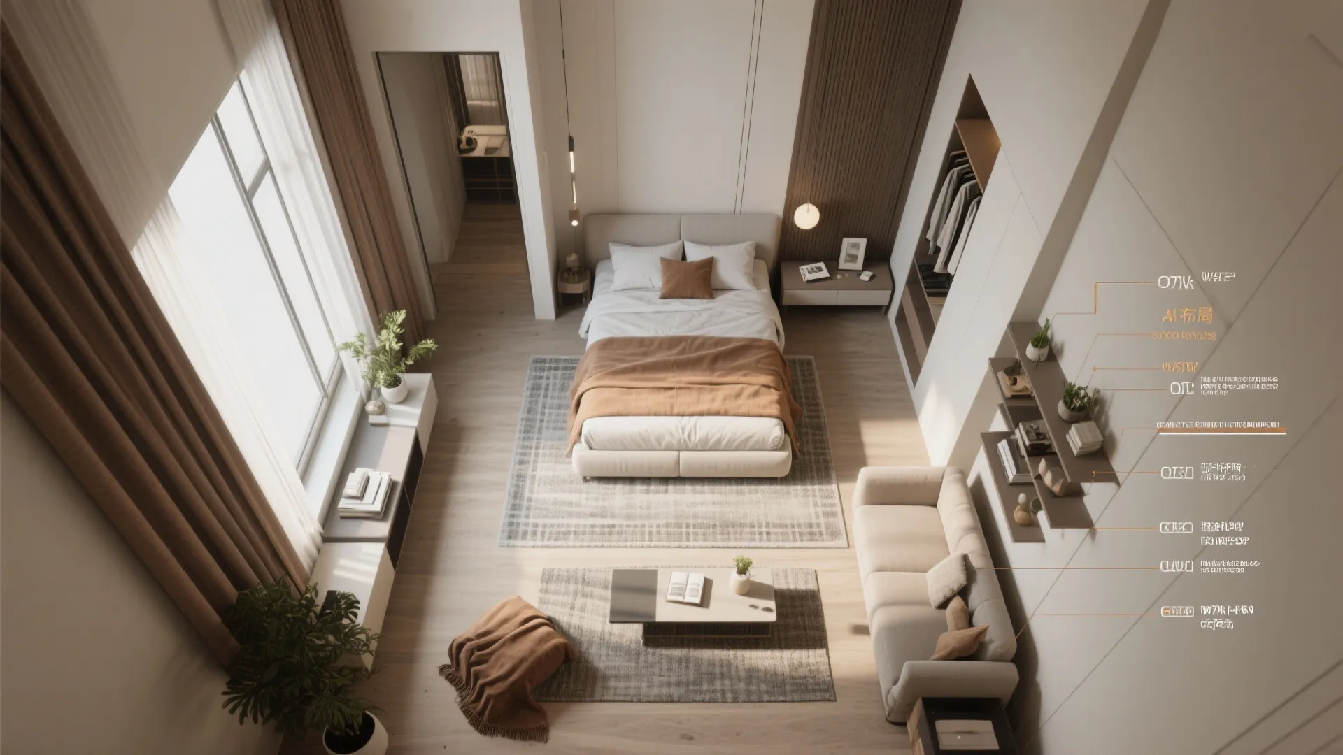 5. Zone with furniture and textiles, and consider smart design tech