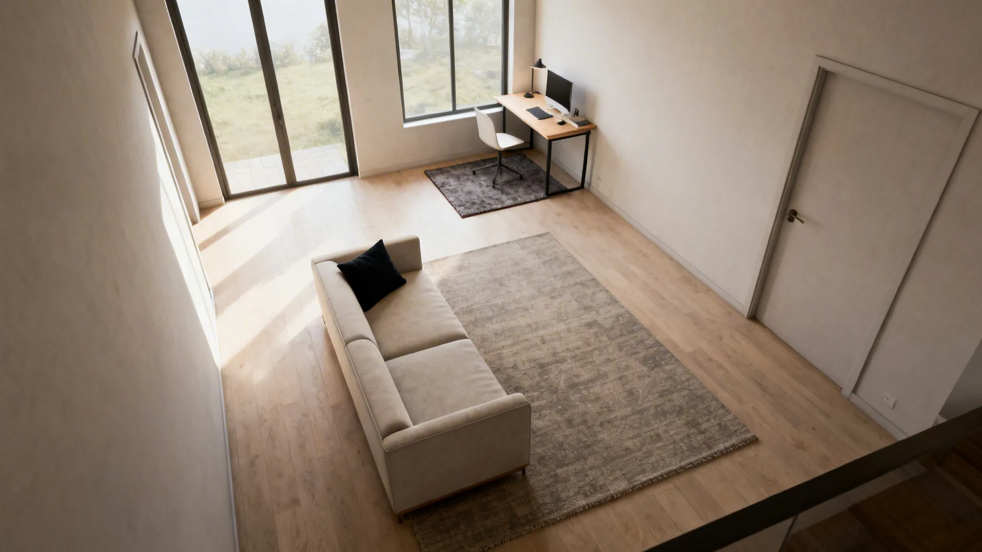 4. Define zones with rugs and furniture arrangement