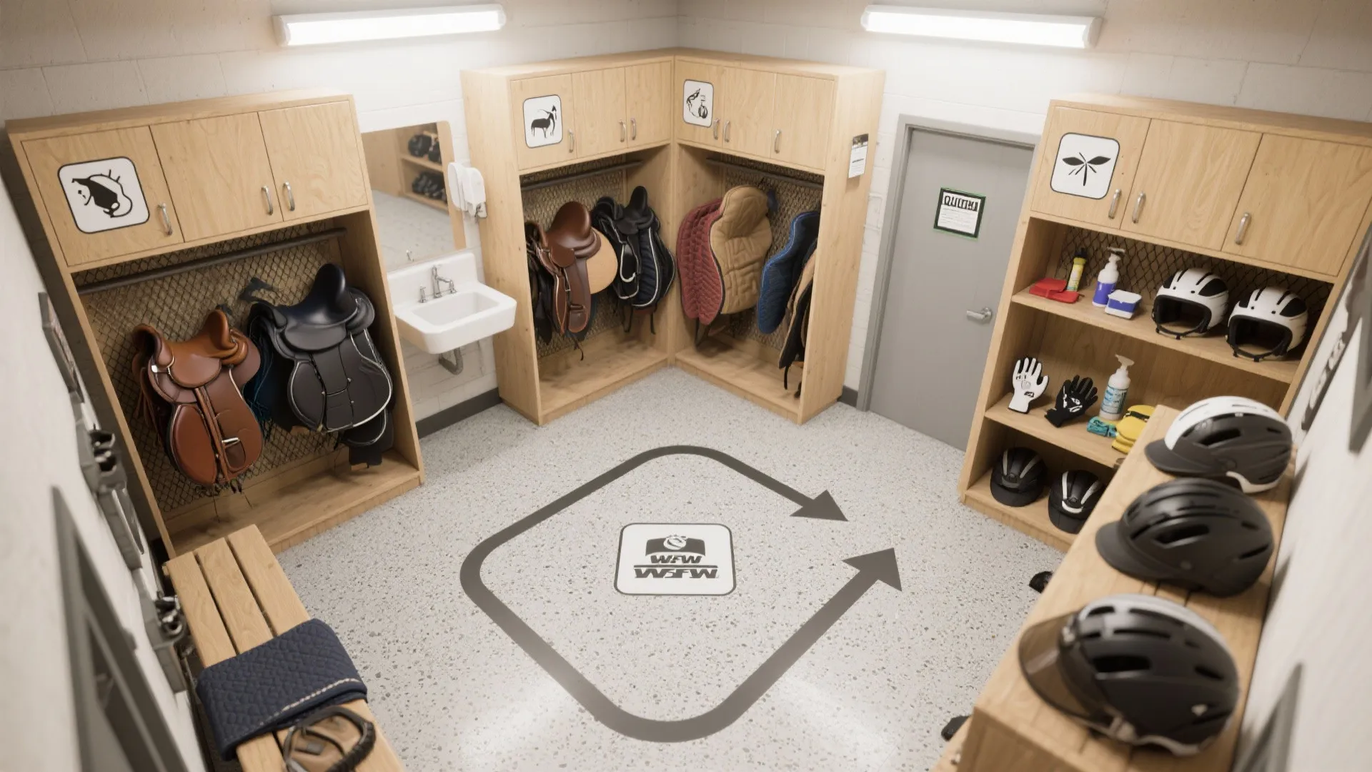 Zoned layout: clean, storage, and quick-grab