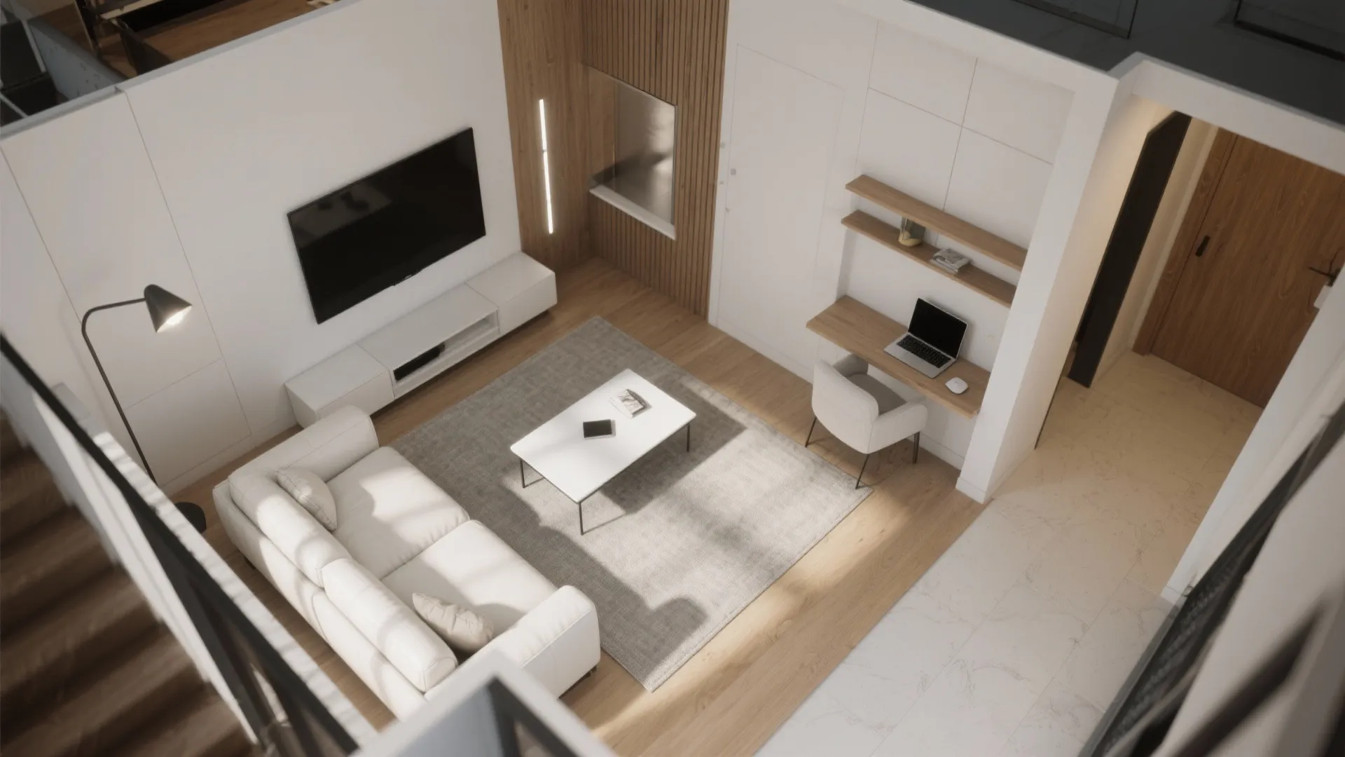 3. Define zones with compact furniture