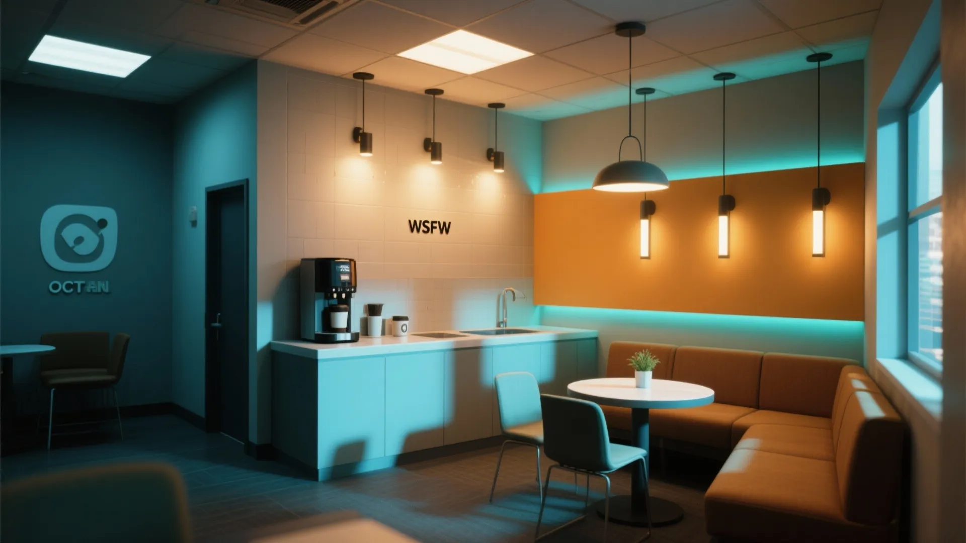 3. Bright colors and zoned lighting