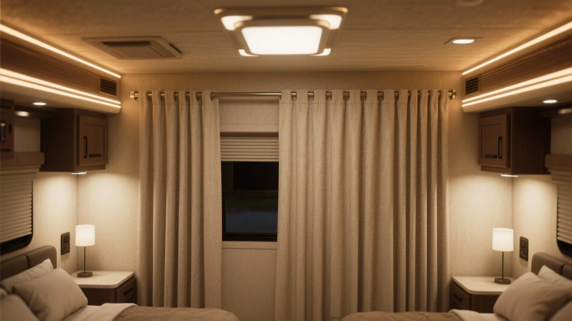 5. Zoned Lighting and Soft Dividers