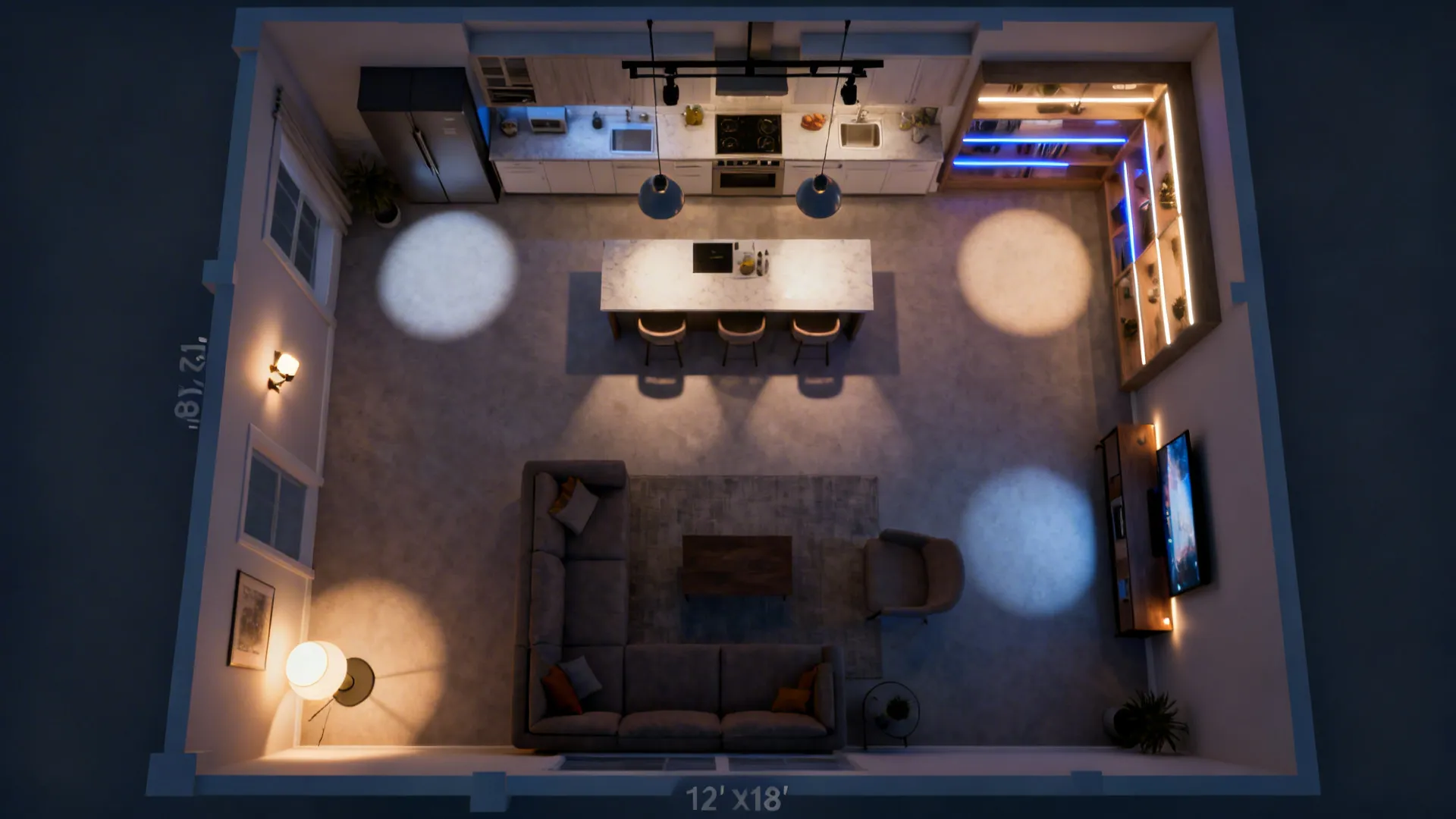 Idea 3: Zoned Lighting for a Flexible Life