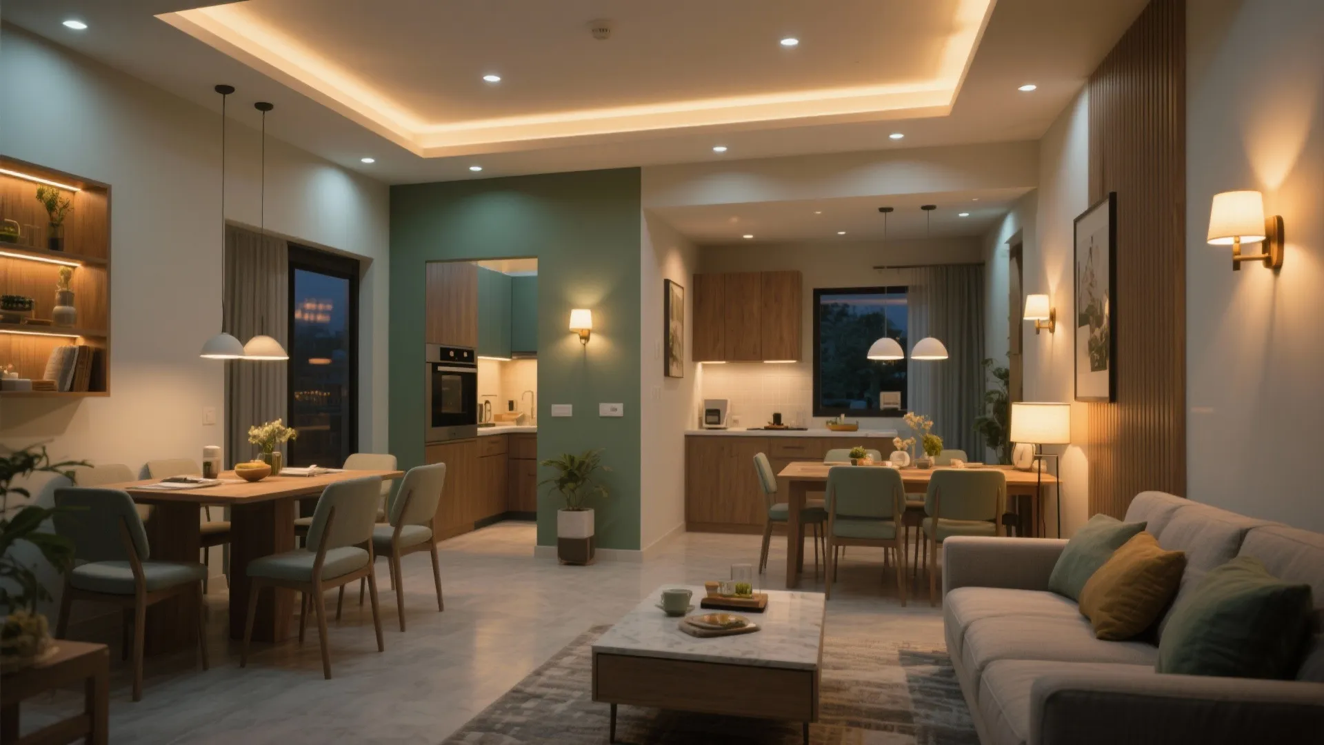 Zoned lighting that expands space