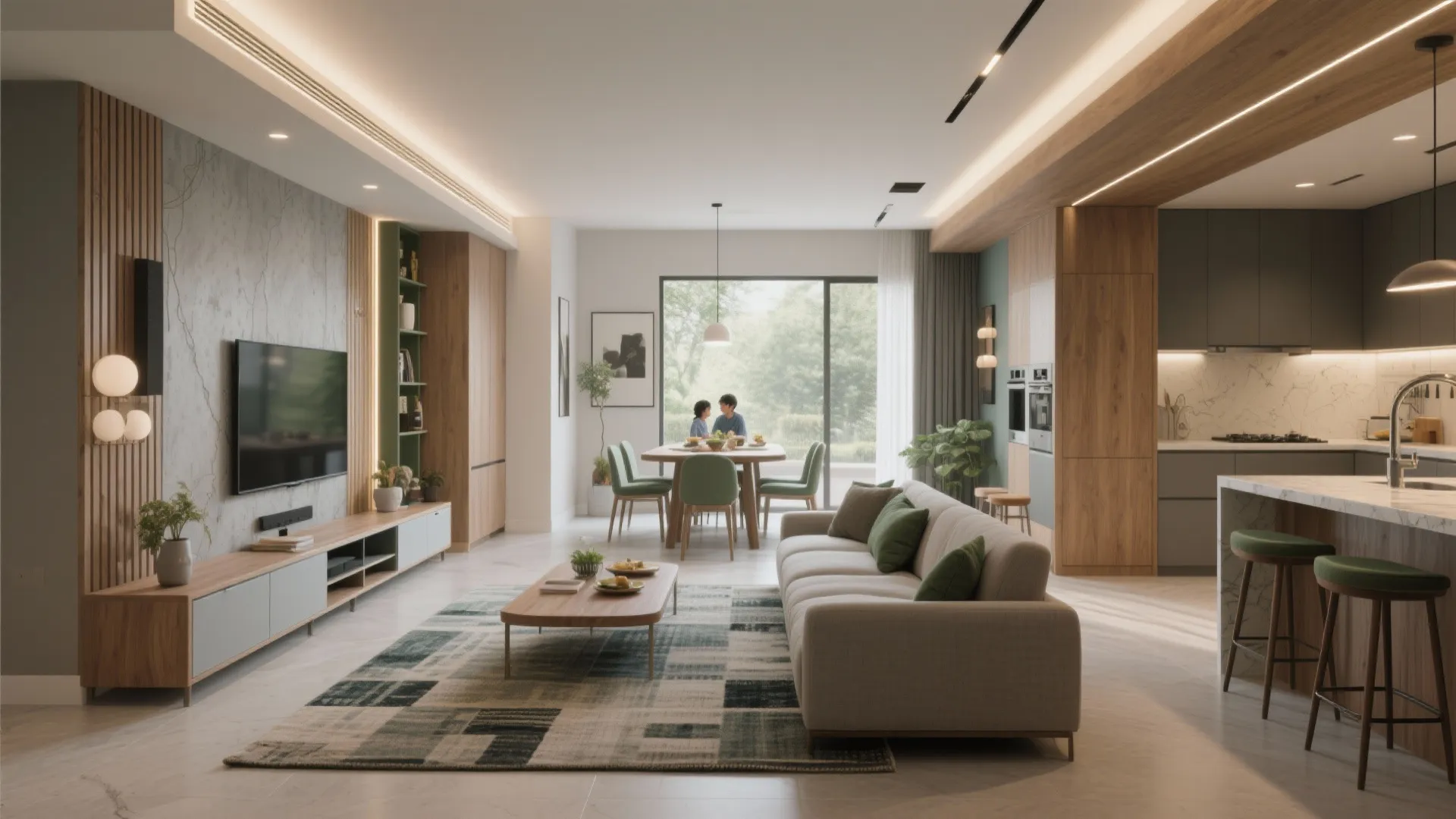 3) Fluid Living-Dining With Smart Zoning