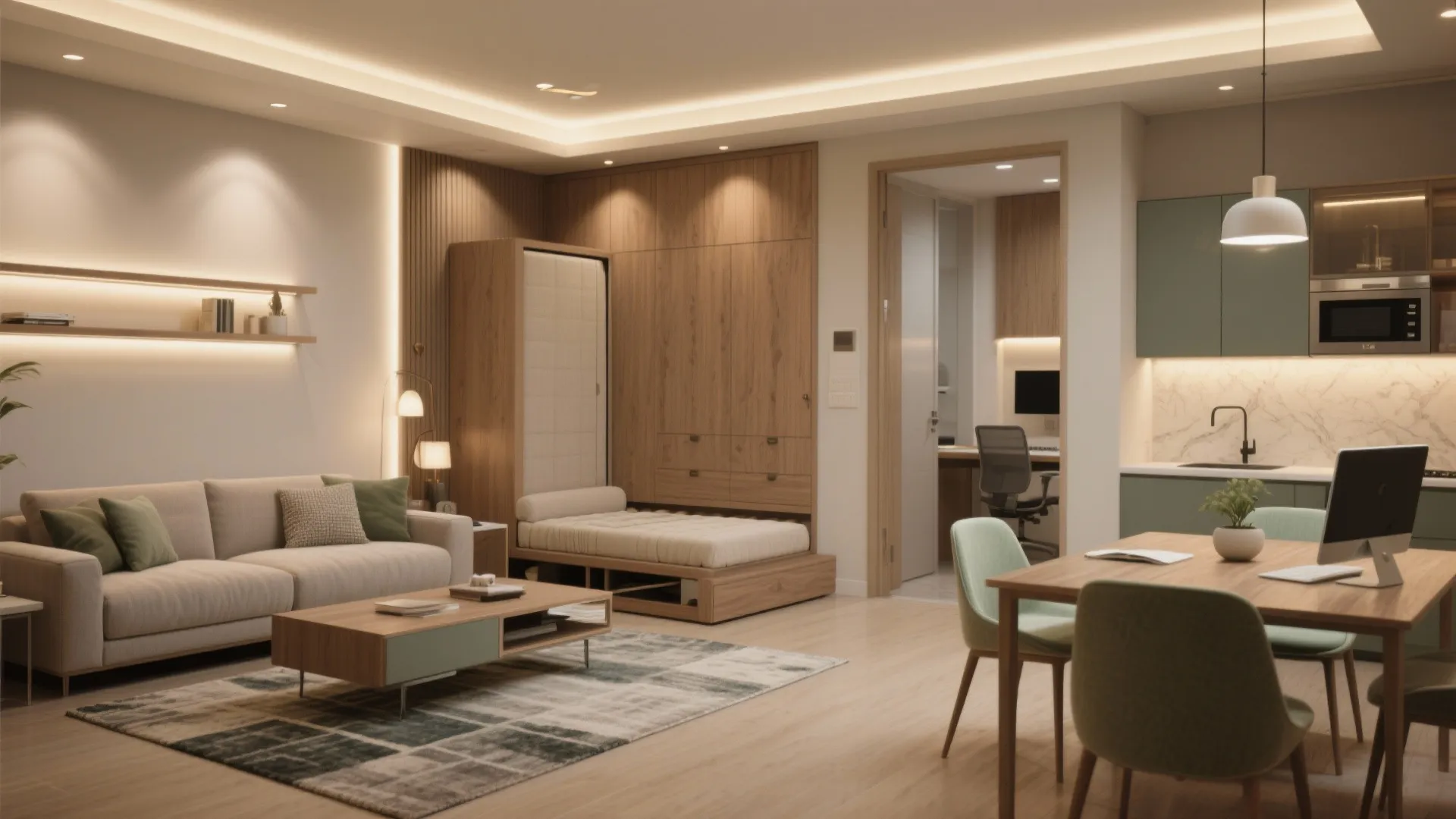 Multi-functional zones with lighting that does the heavy lifting