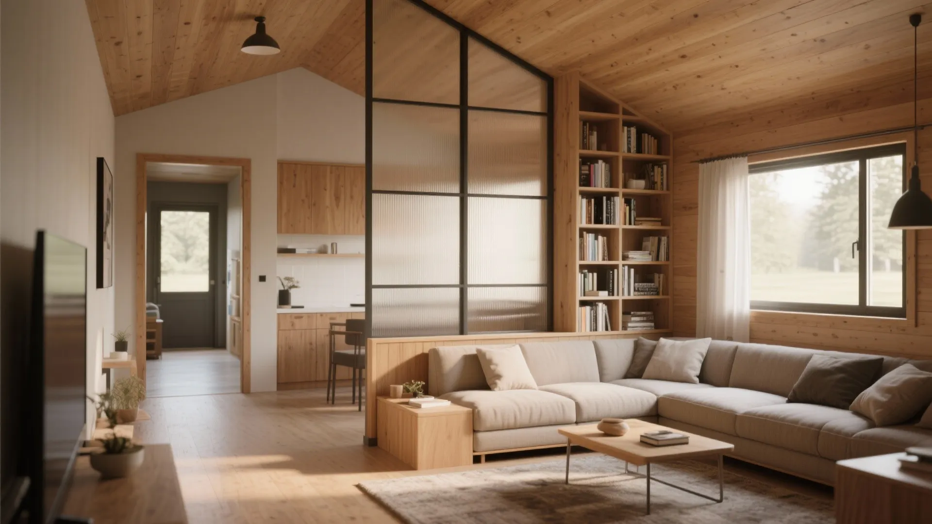 1. Open-plan living with zoned furniture