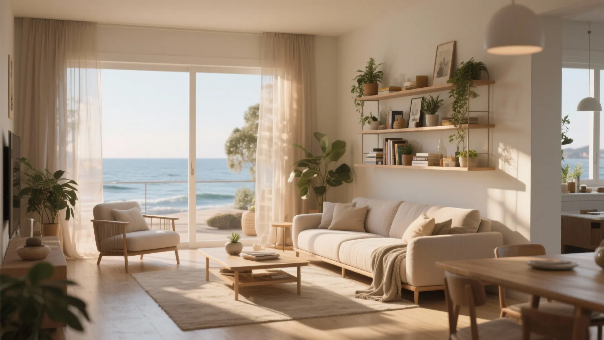 1. Open-plan living with zoned furniture