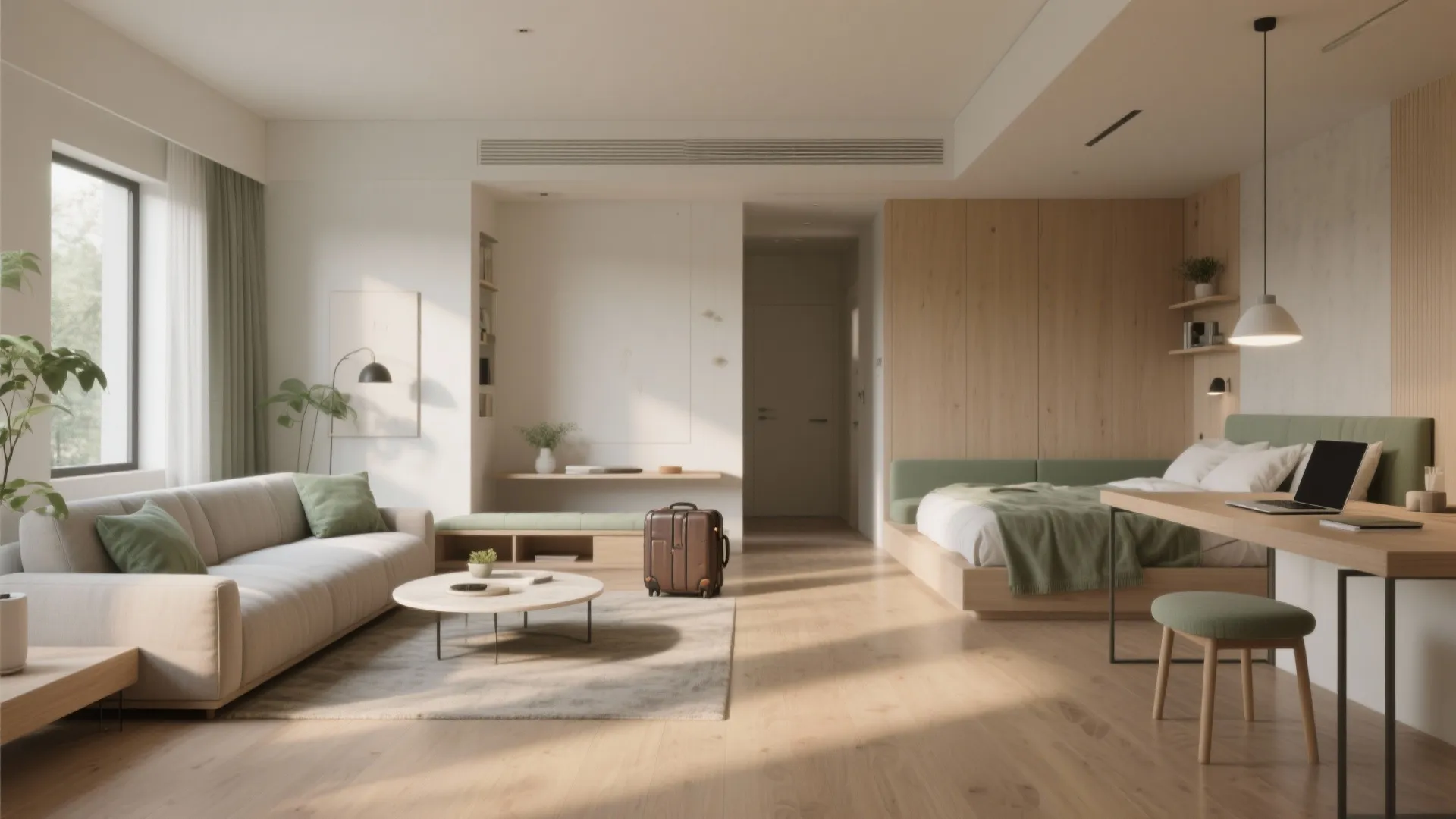 1. Open-plan living with zoned furniture