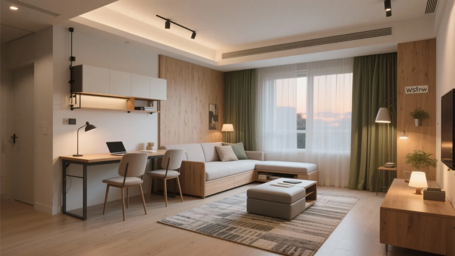 Convertible furniture and a zoned living room