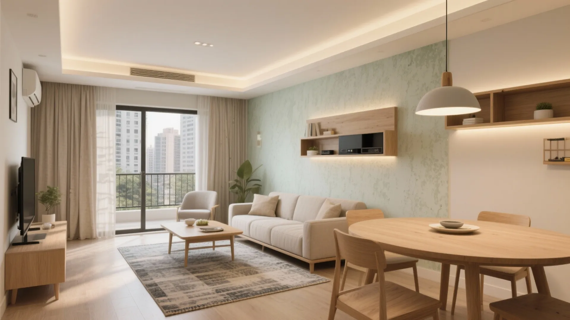 Minimal, Zoned Living-Dining That Breathes