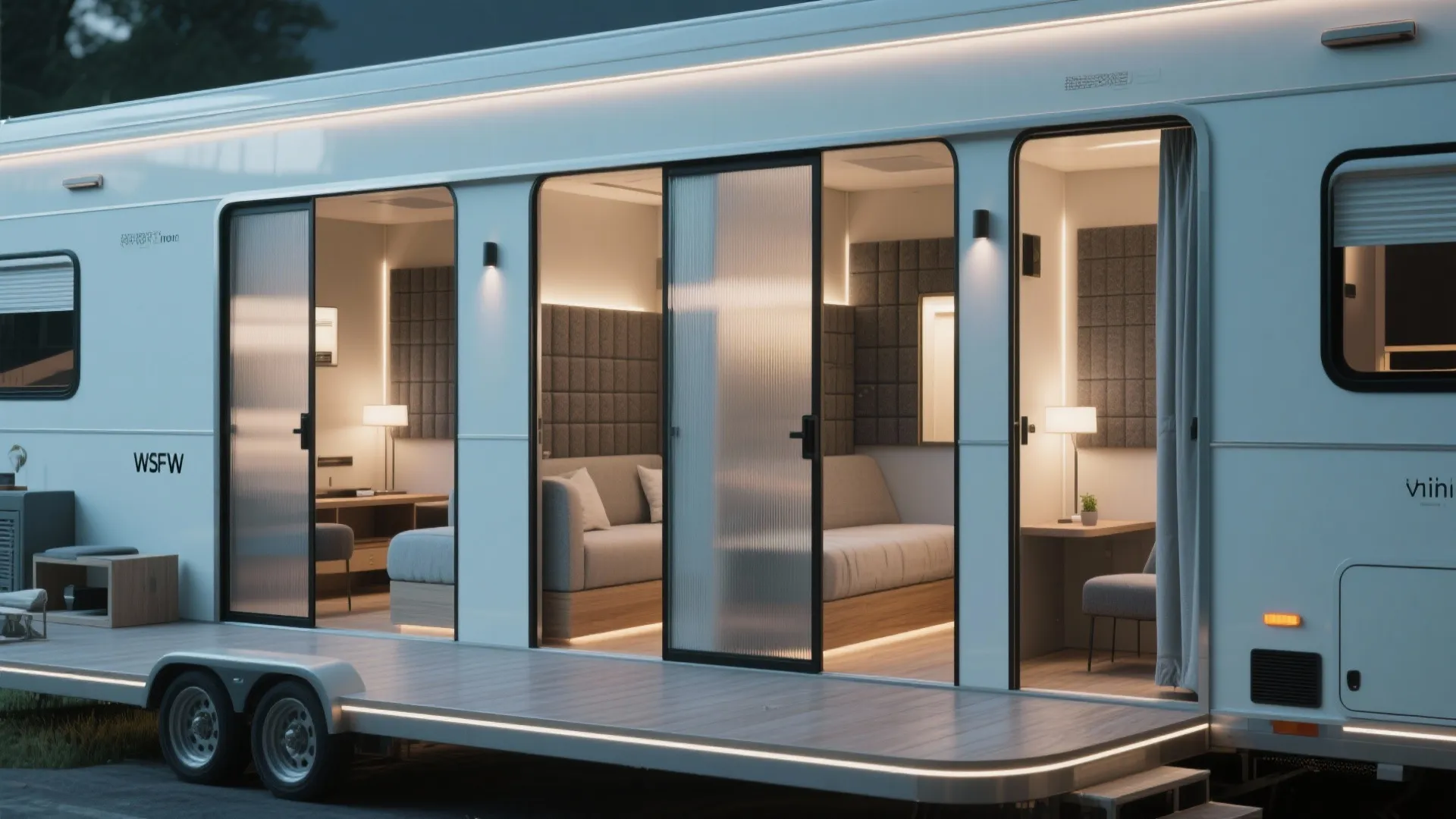 3. Zoned Micro-Rooms with Sliding Doors