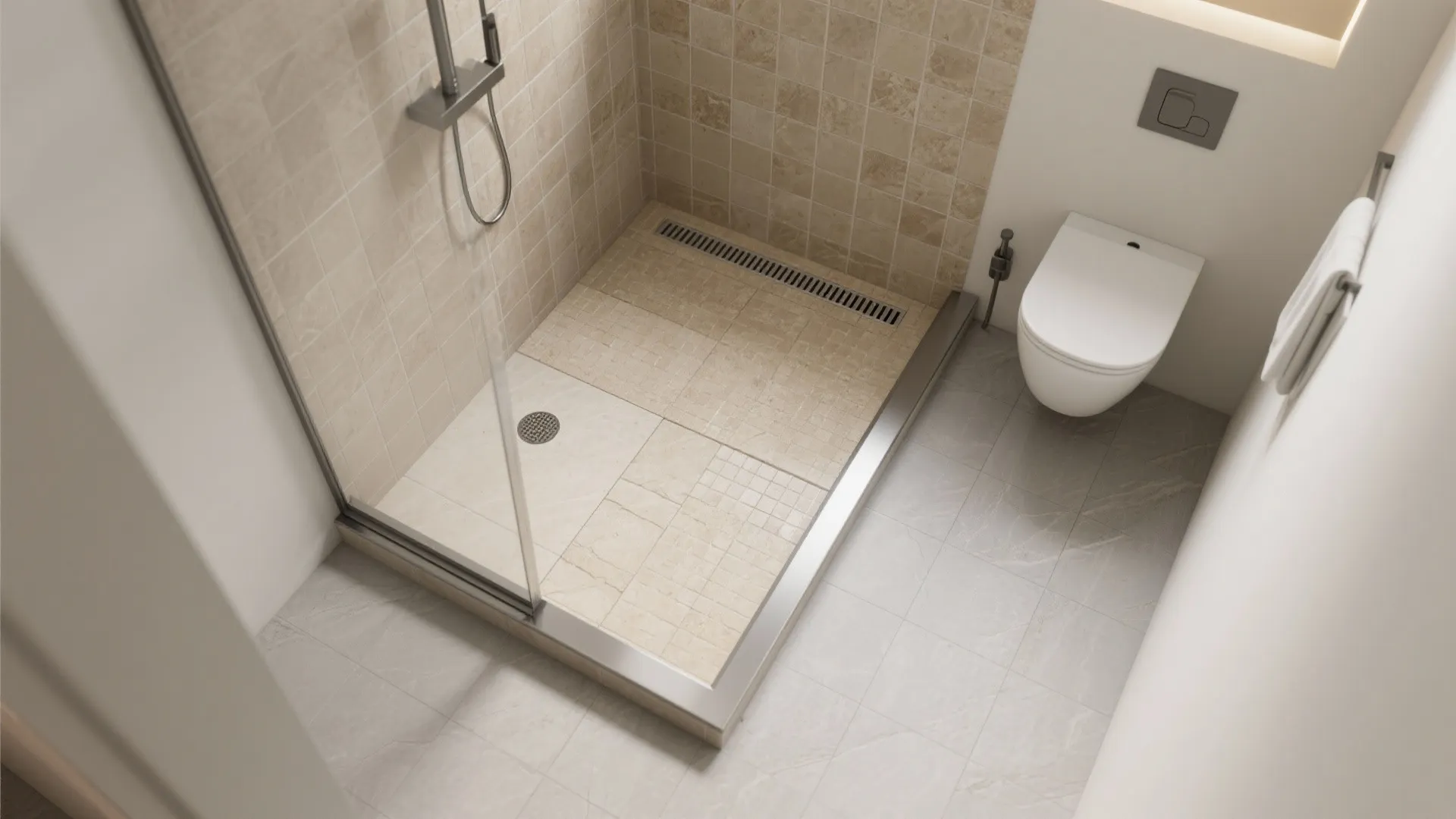 Zoned Floors: Mosaics in the Wet, Stone-Look in the Dry