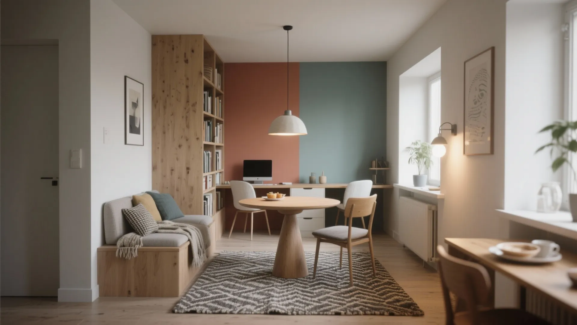 3. Zone with Color, Rugs, and Lighting