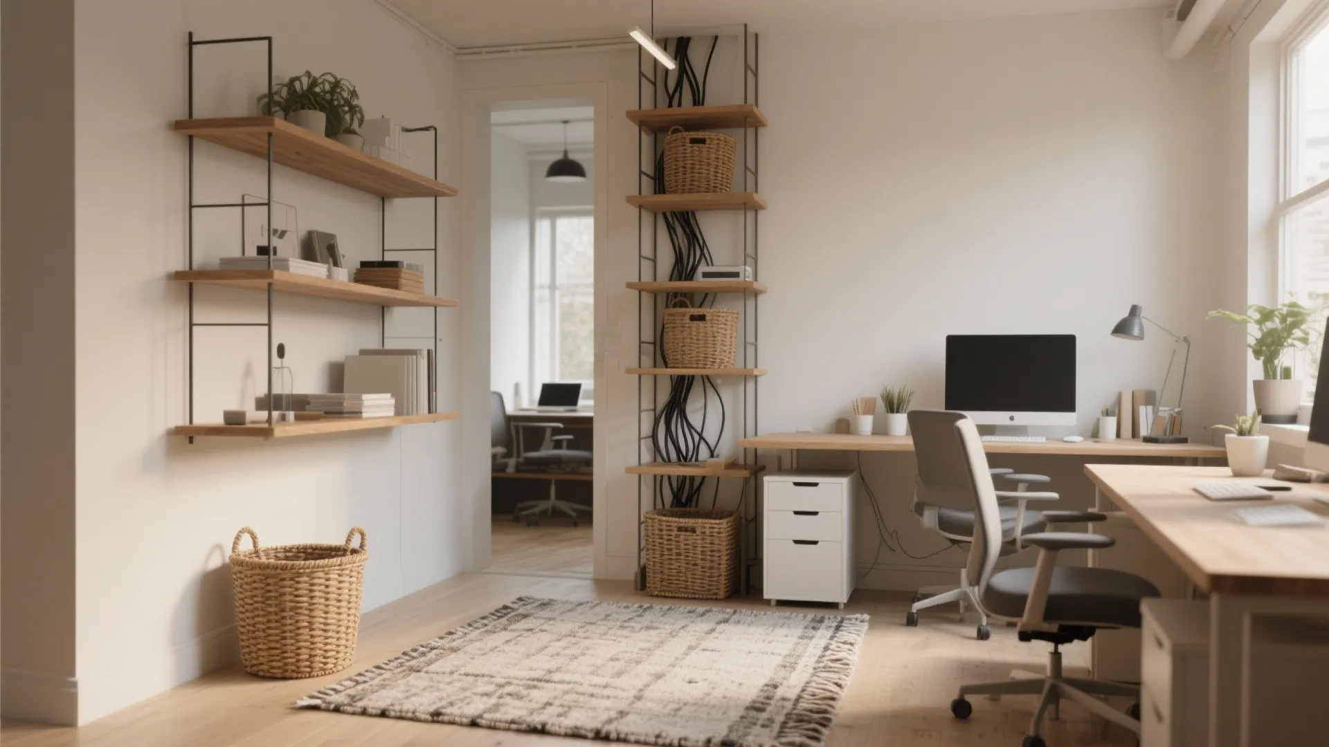 5. Zoning with rugs, shelves, and clever storage