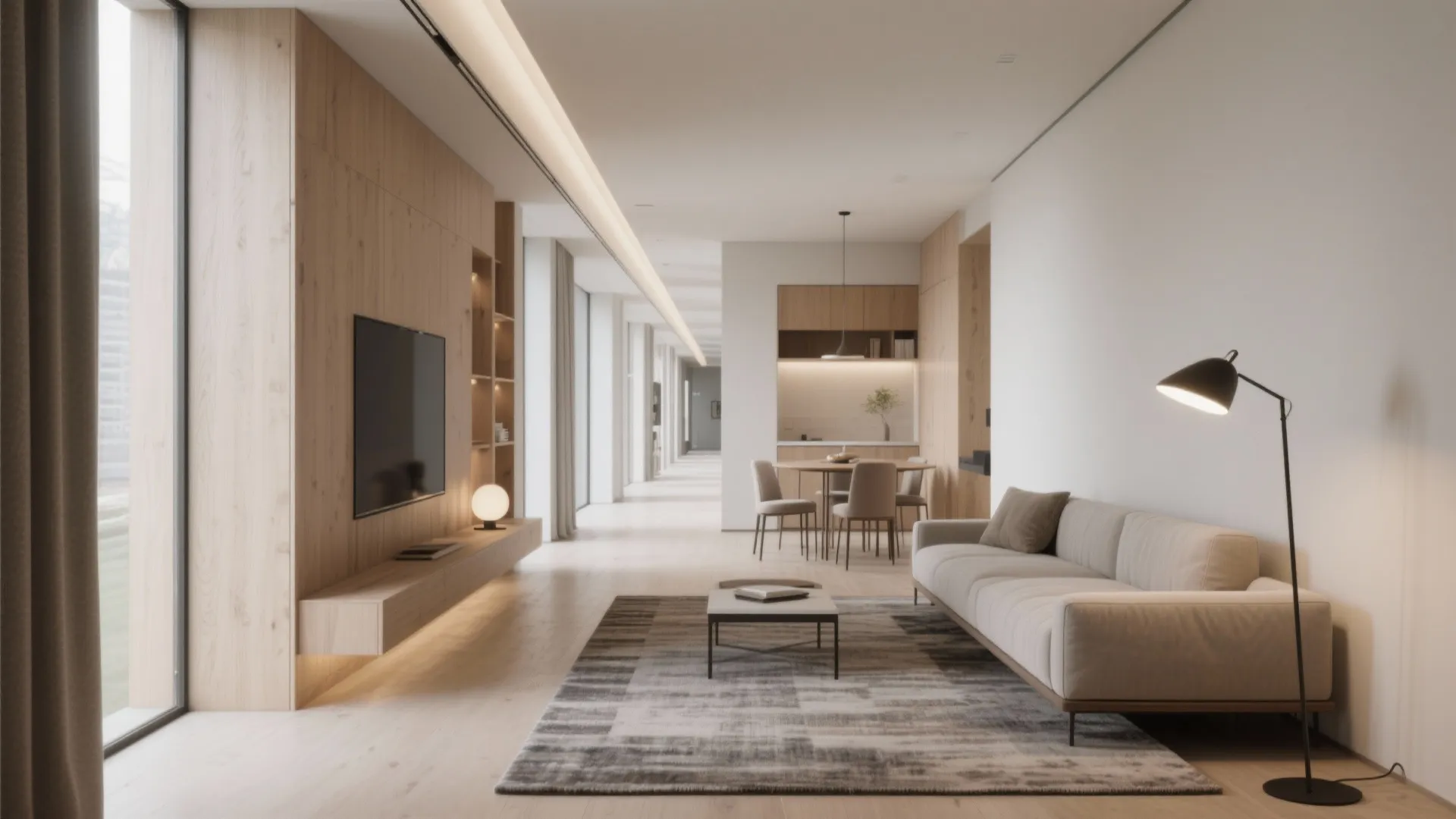 Open-plan living with zoned functions