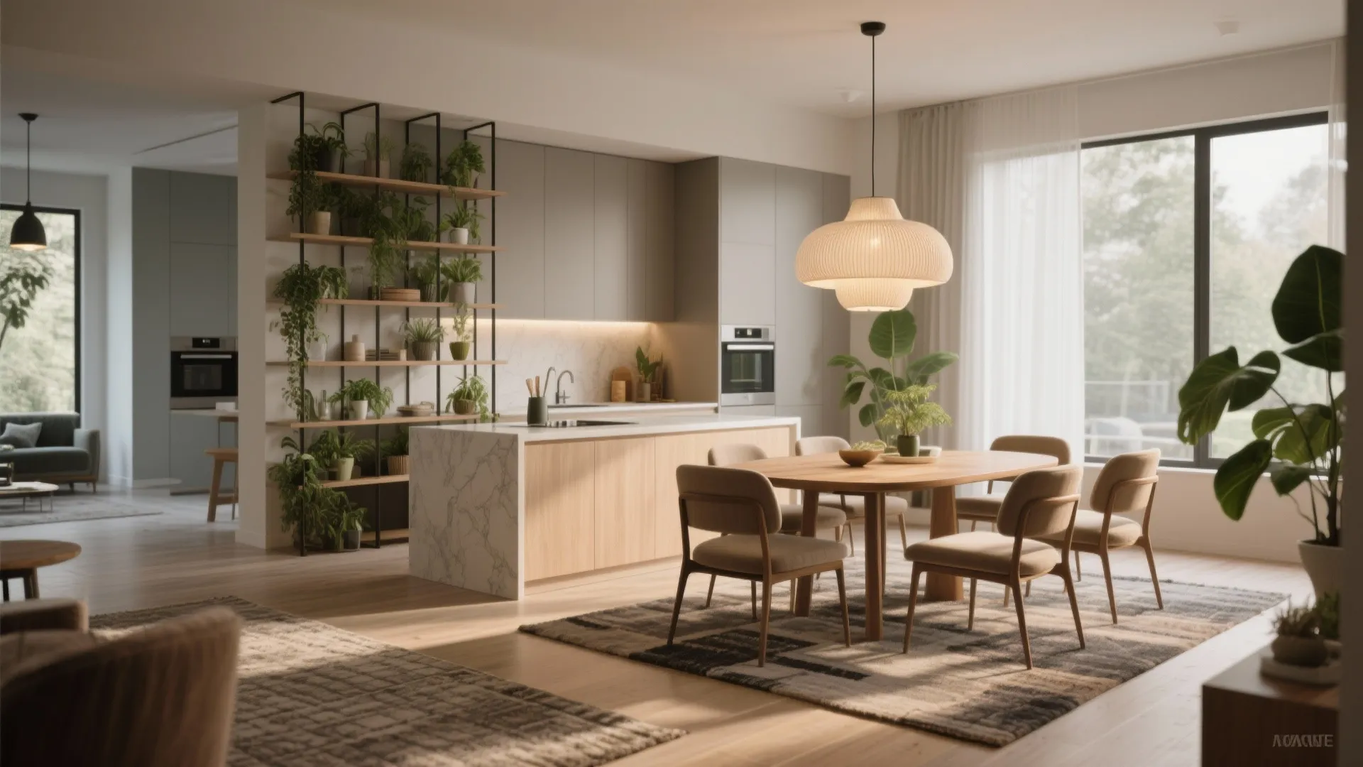 4. Zoned Open Plan with Vertical Dividers