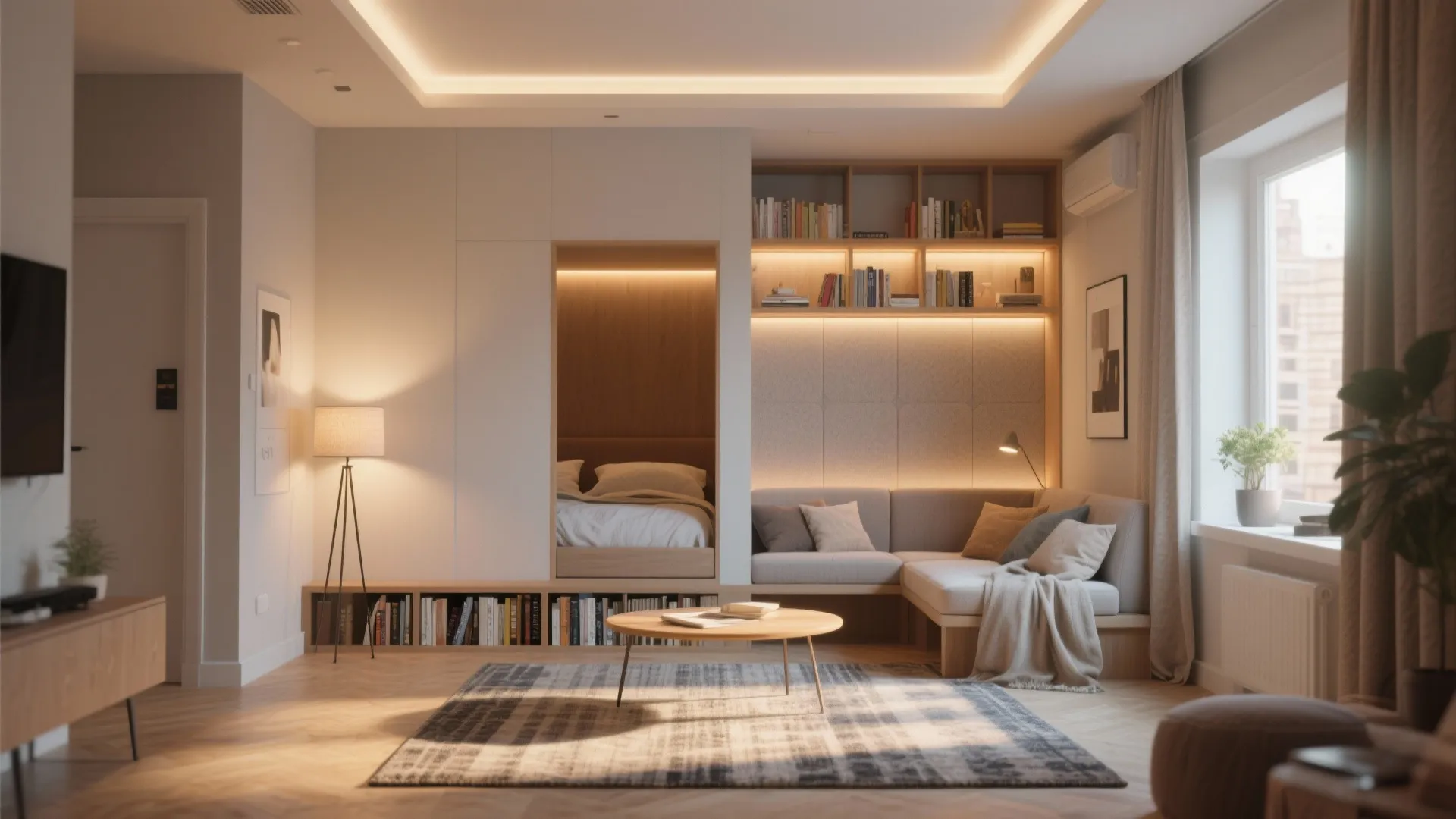 1. Open-Plan Studio Feel with Defined Zones